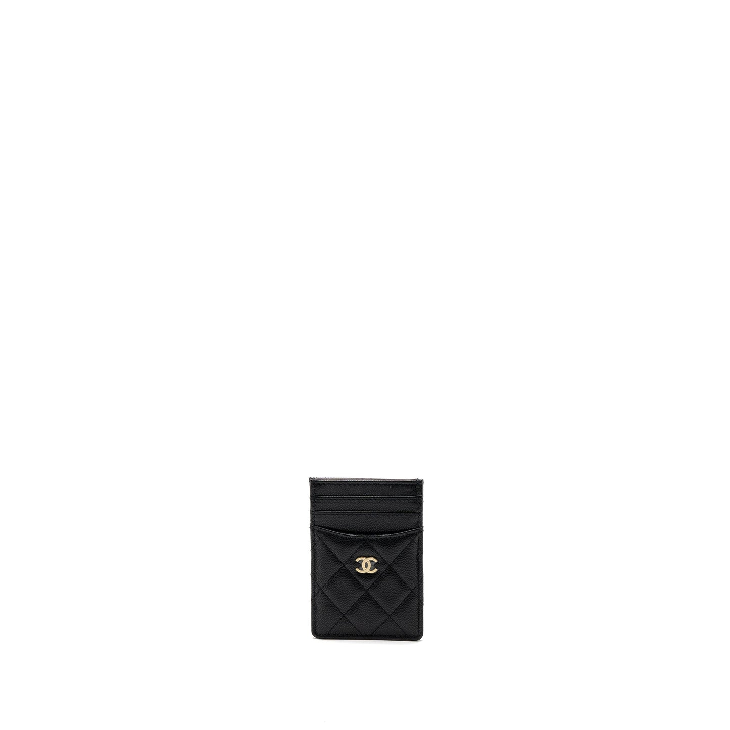 Chanel 23K vertical card holder caviar black L (microchip)