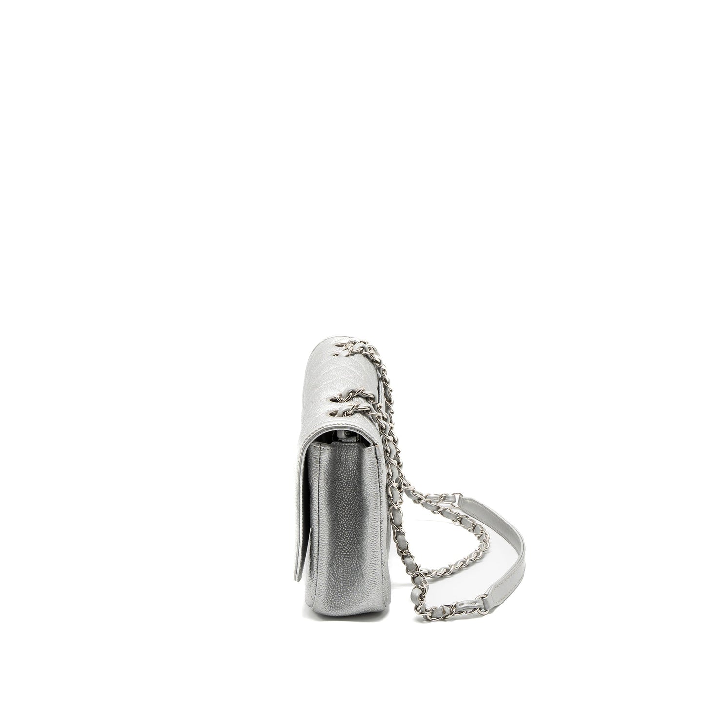 Chanel Filigree Flap Bag Caviar Silver