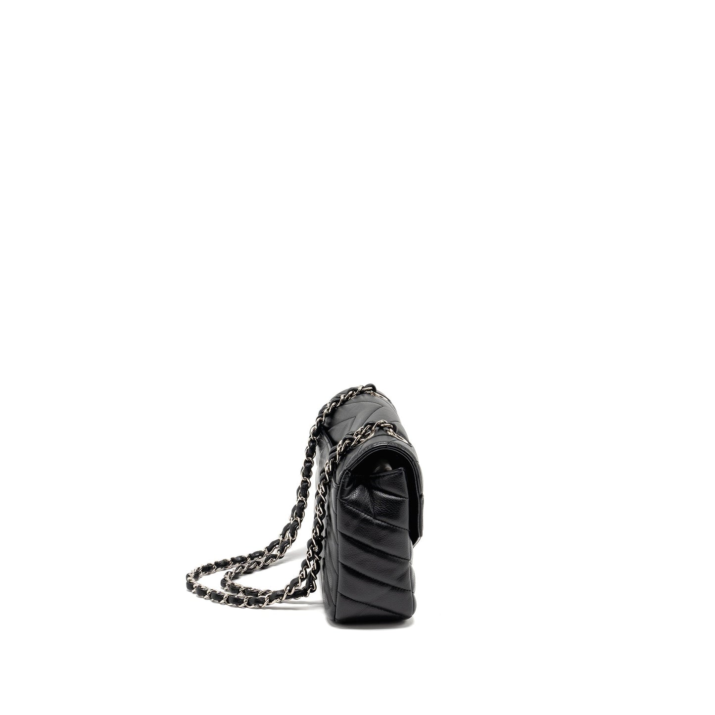Chanel Envelop Flap Bag Chevron Caviar Black