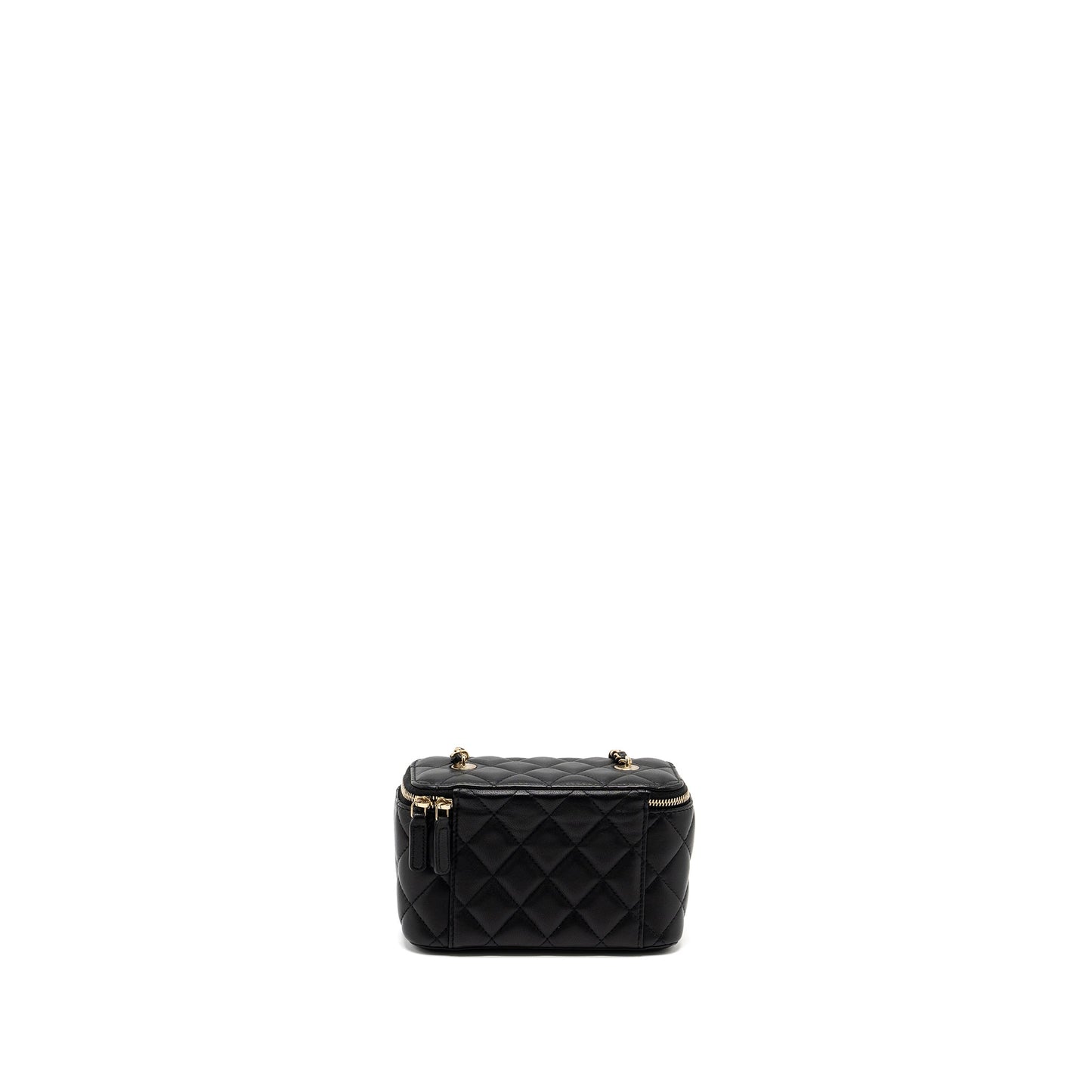 Chanel Long Vanity With Chain Lambskin Black L (Microchip)