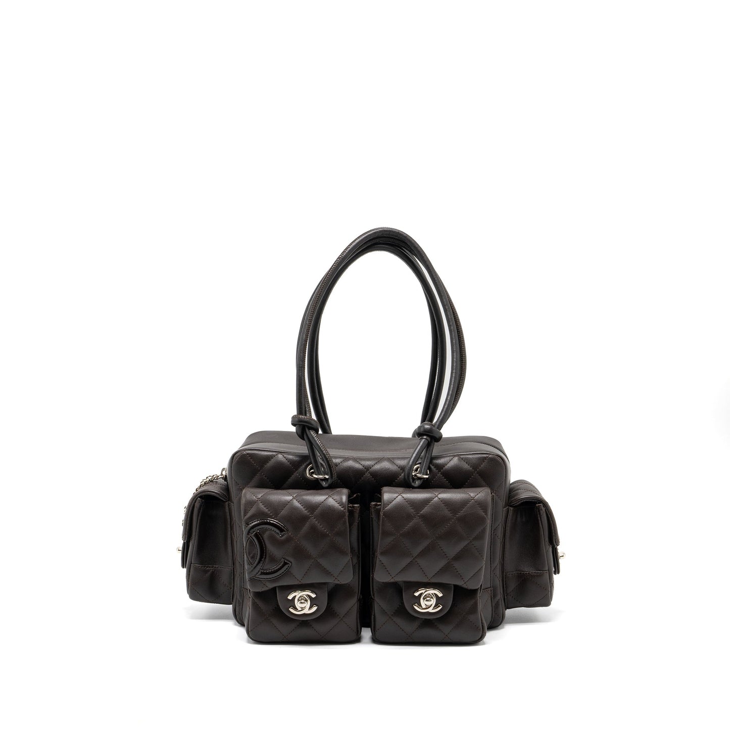 Chanel  Cambo Reporter Bag Calfskin Dark Brown