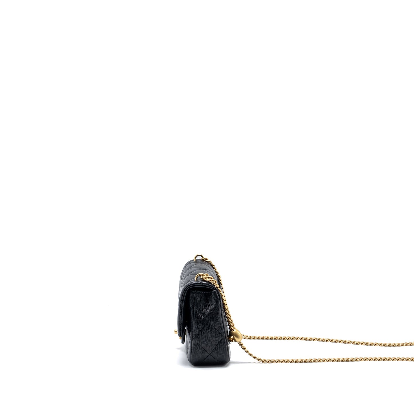 Chanel 23p Coco Love Flap Bag Caviar Black  (microchip)