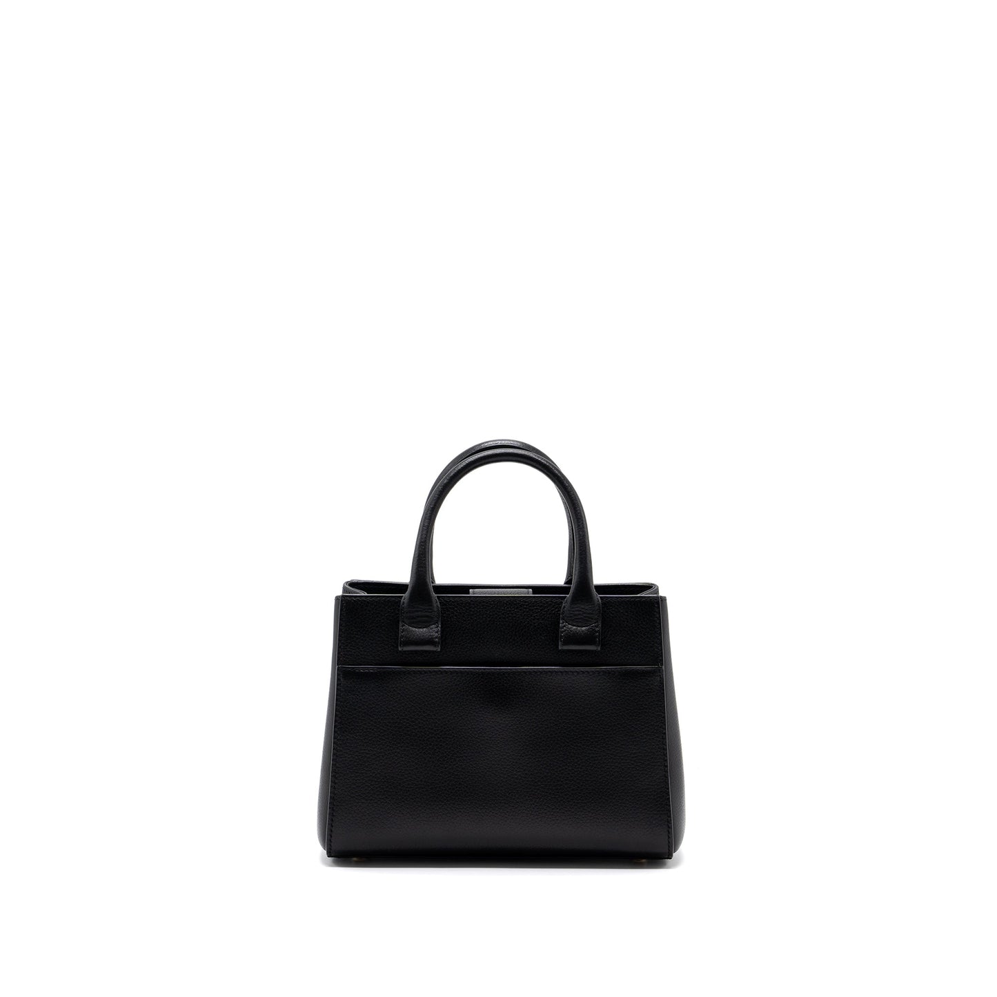Chanel top handle small tote bag grained calfskin black L