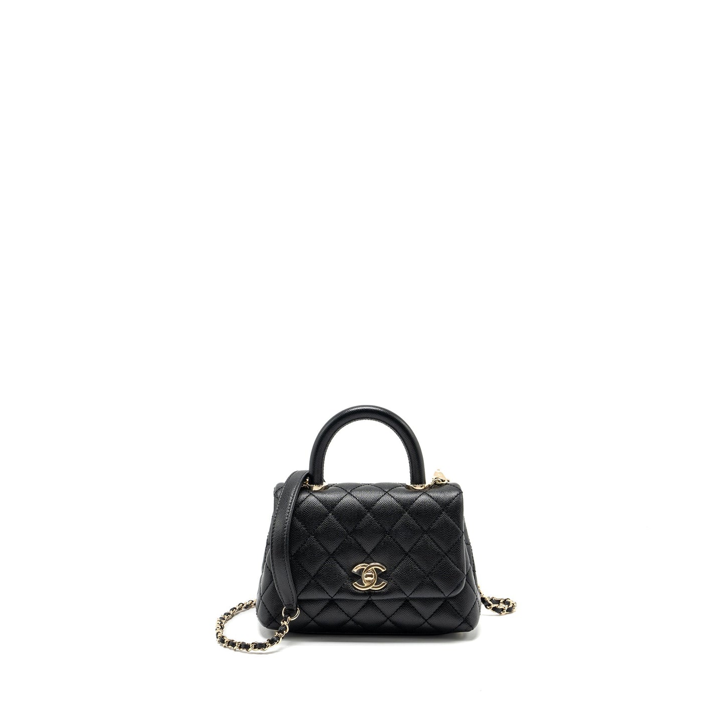 Chanel mini coco handle Caviar black L
