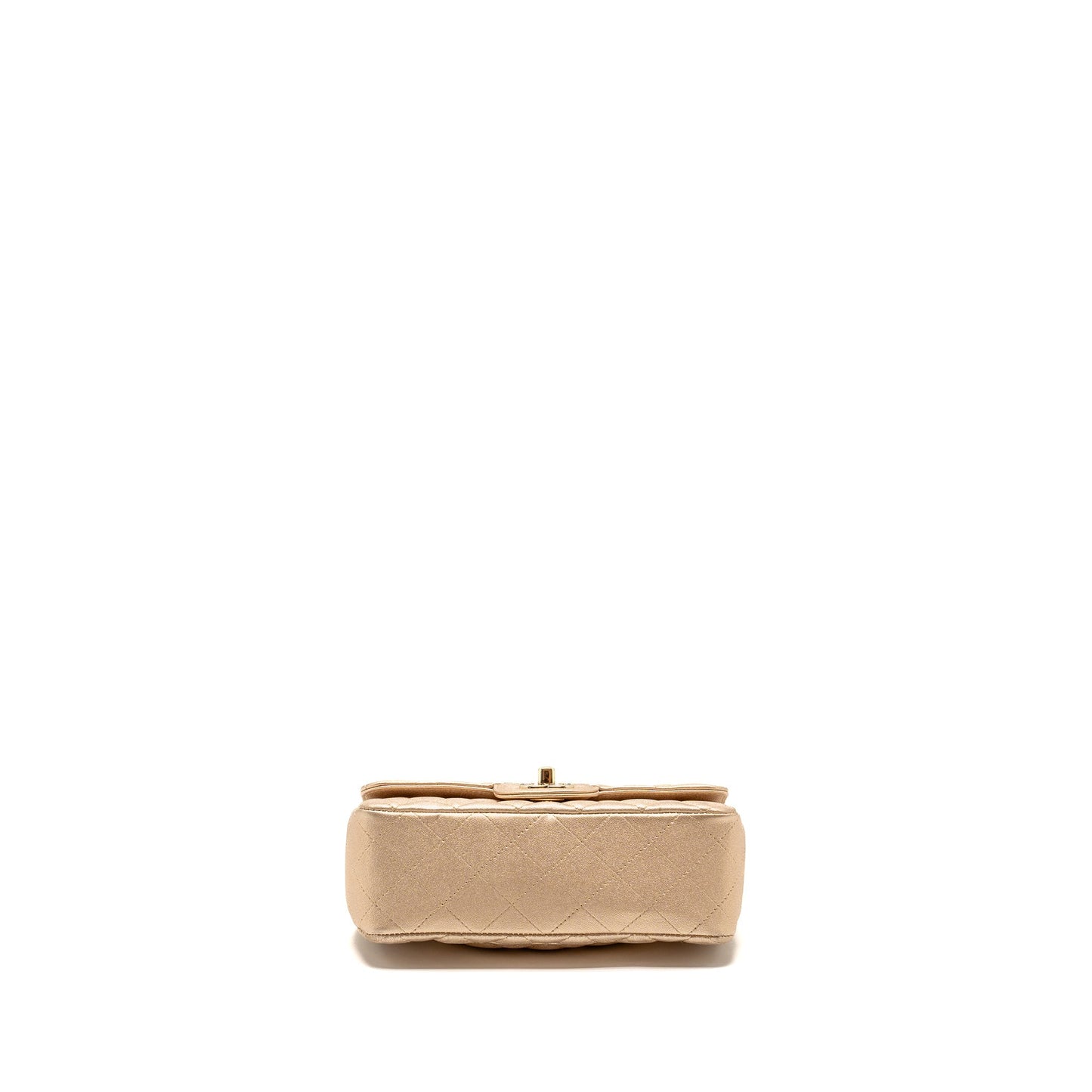 Chanel Mini Rectangular flap bag lambskin metallic gold L