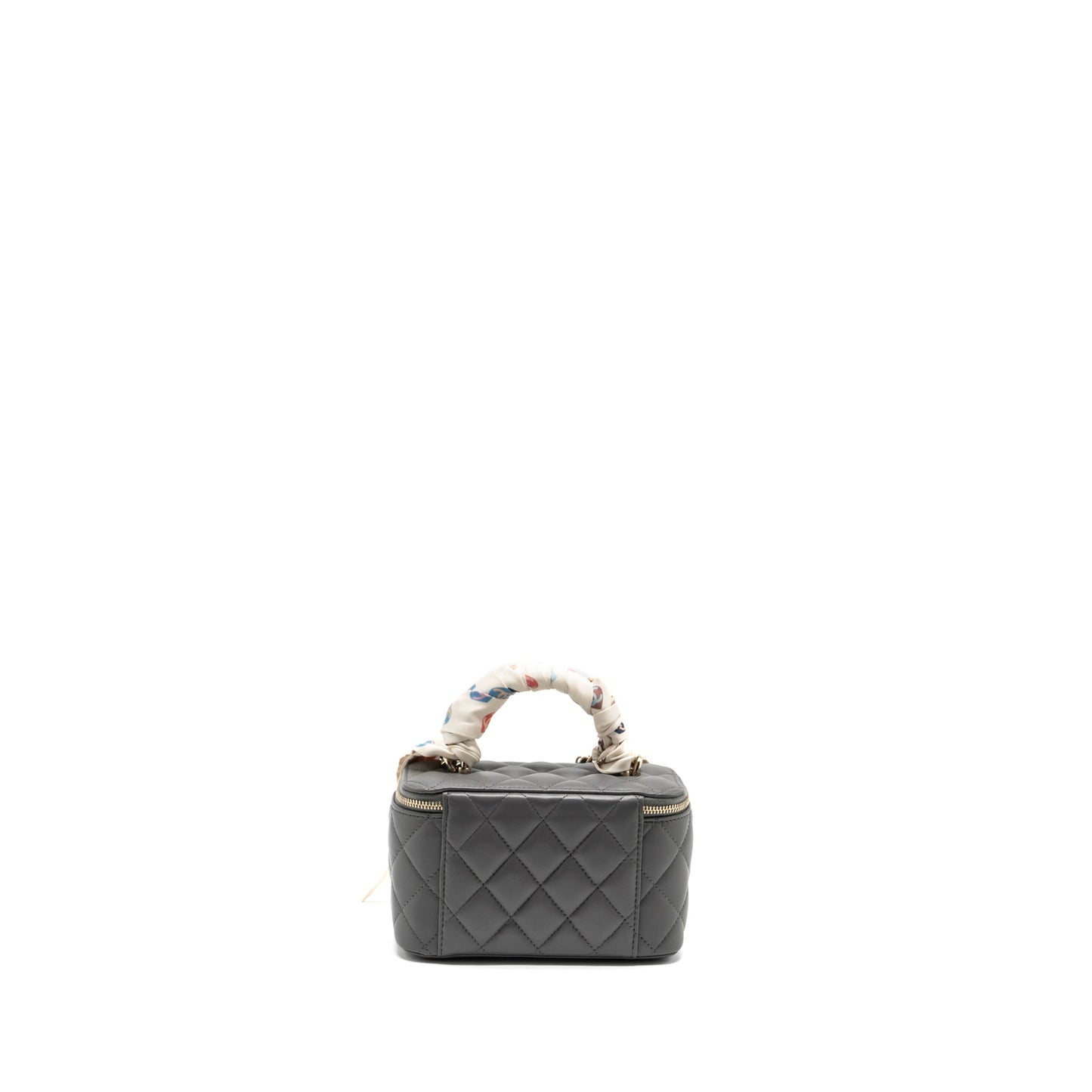 Chanel long vanity case lambskin grey L (microchip)