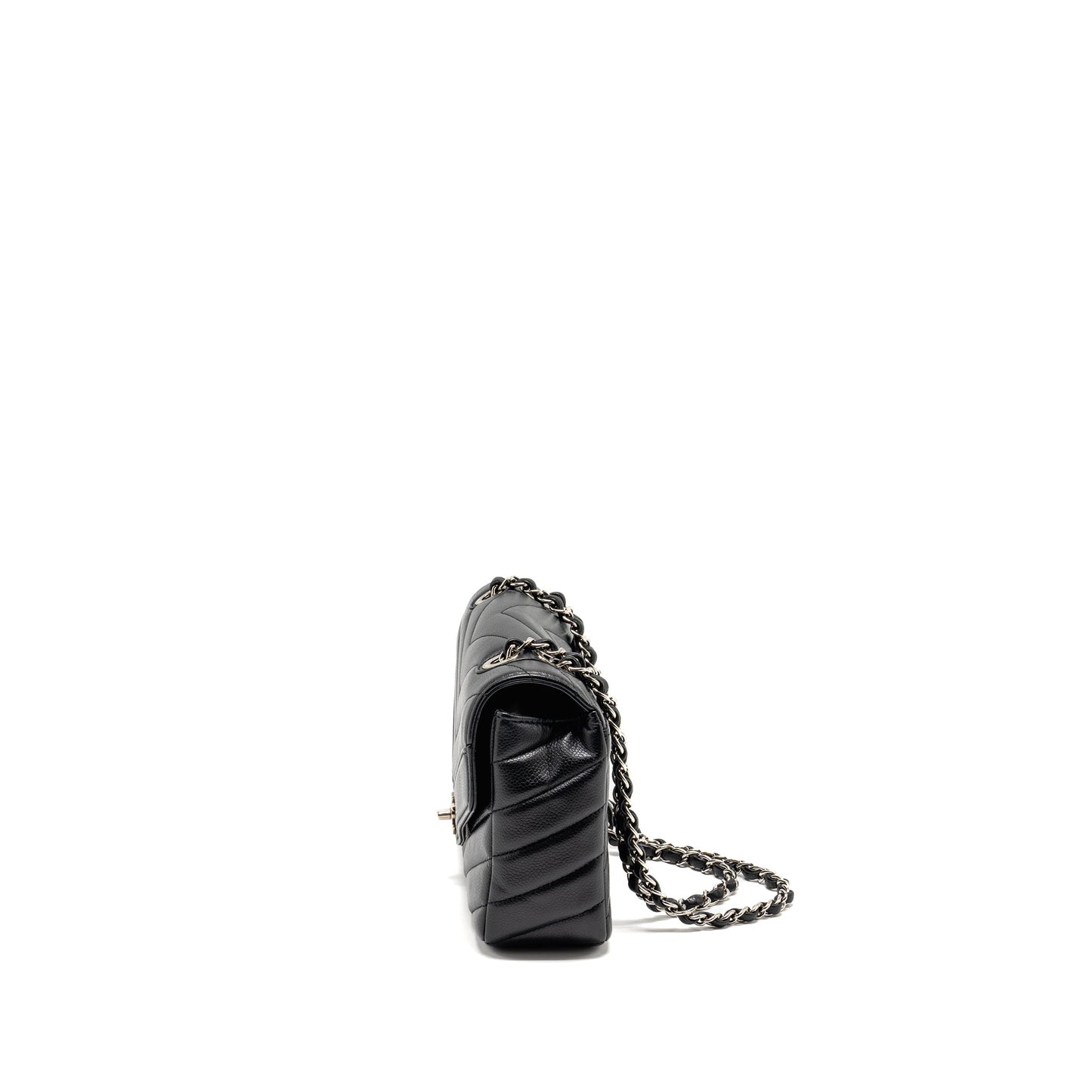 Chanel Envelop Flap Bag Chevron Caviar Black