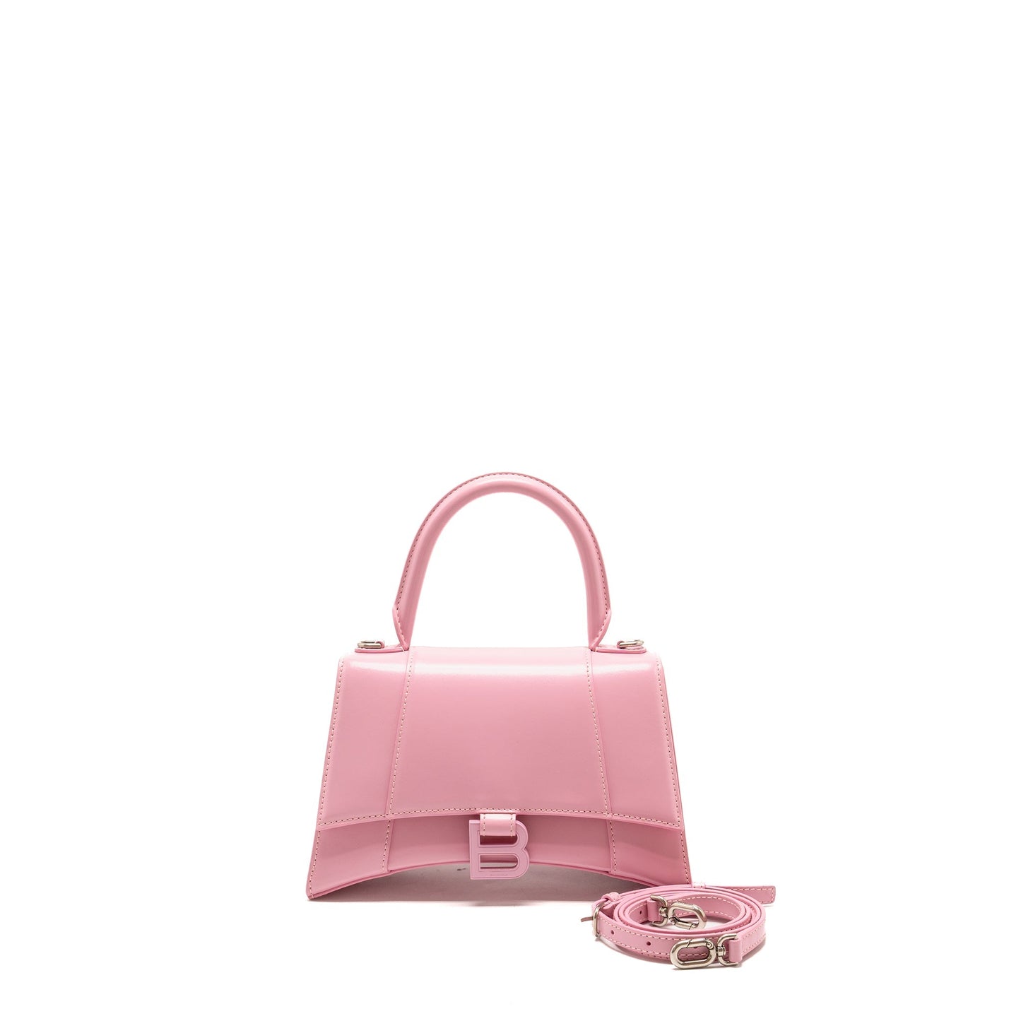 Balenciaga Small Hourglass Purse Calfskin Pink