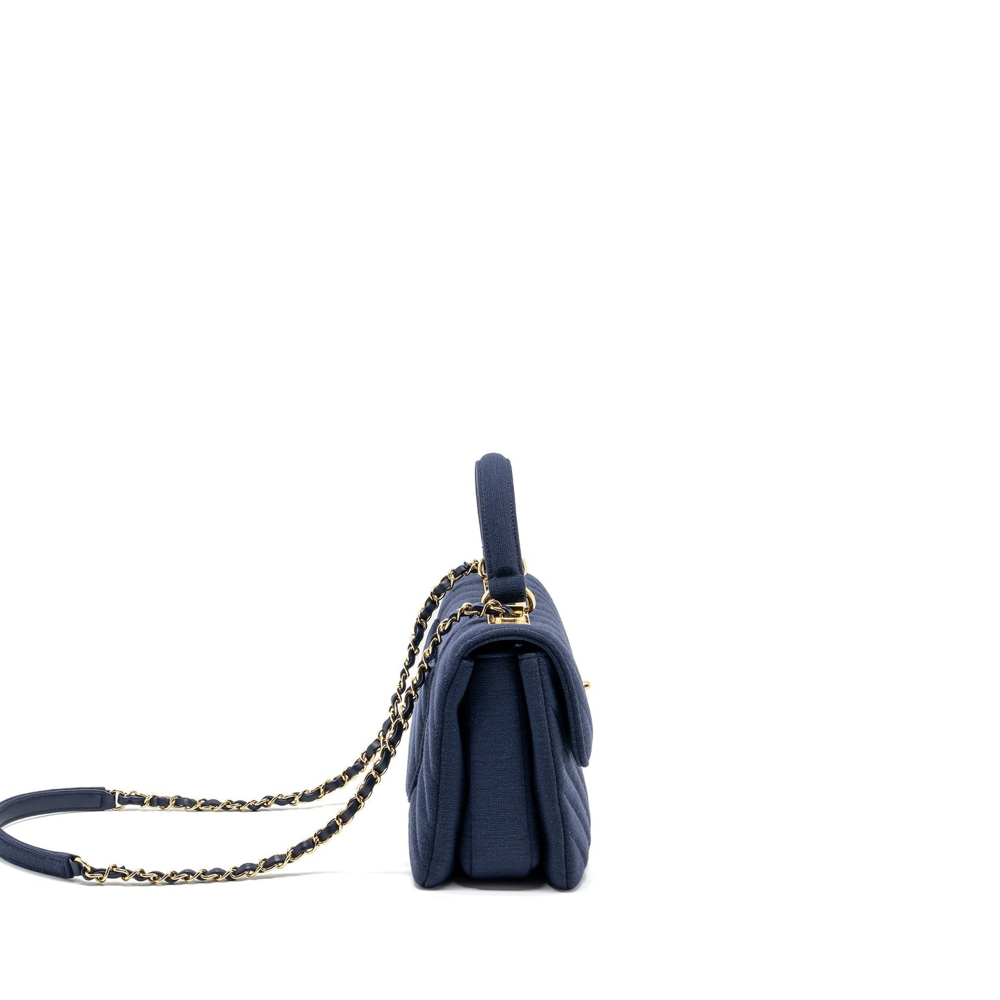 Chanel Small Chevron Trendy CC fabric navy