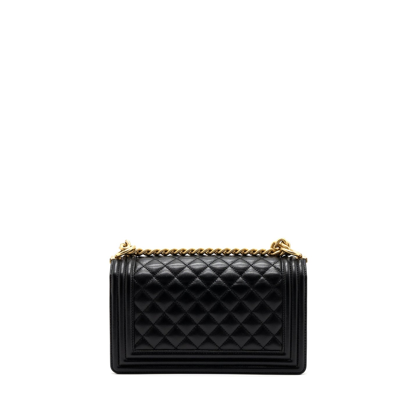 Chanel Medium Classic Boy Bag Caviar Black  (microchip)