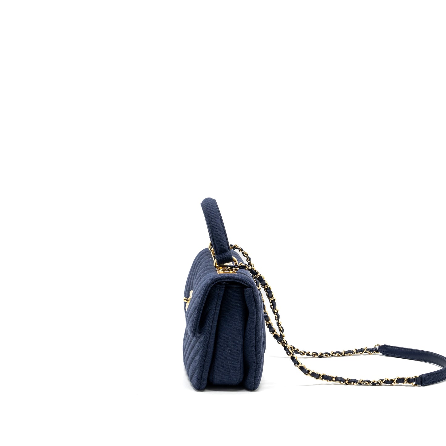 Chanel Small Chevron Trendy CC fabric navy