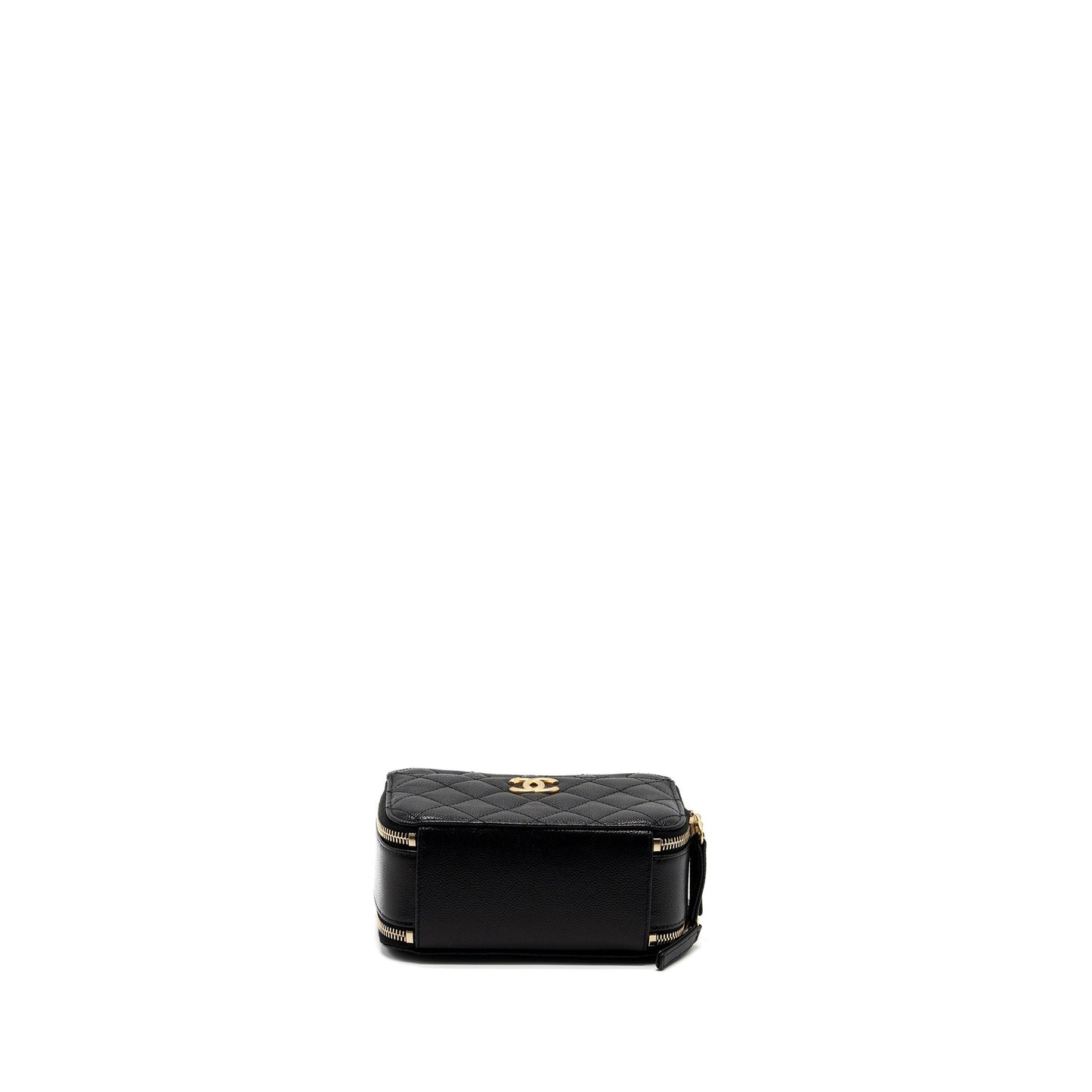 Chanel 22S Letter Top Handle Small Vanity Case Caviar Black Brushed  (Microchip)