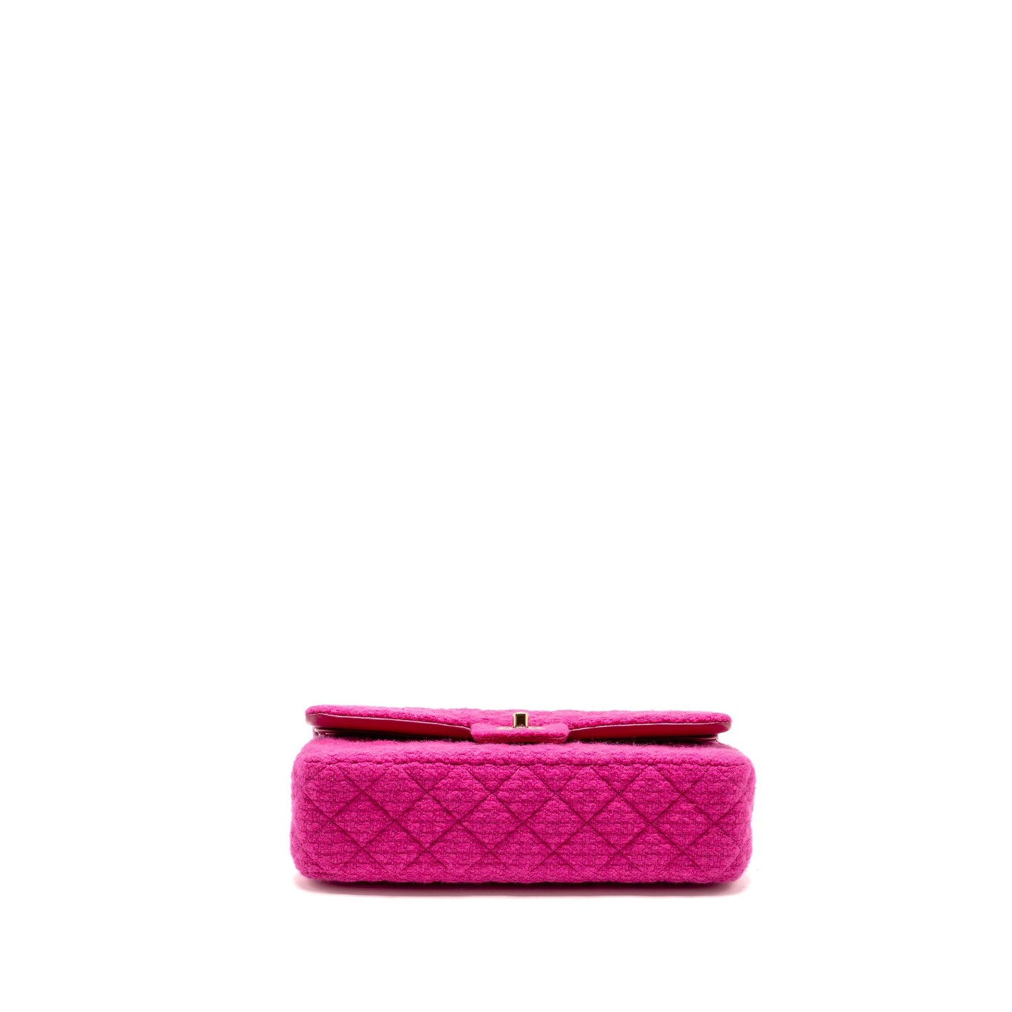 Chanel Medium Classic Double Flap Bag Tweed Pink L (Microchip)