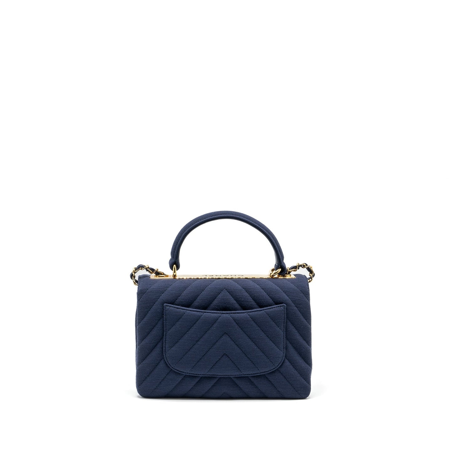 Chanel Small Chevron Trendy CC fabric navy