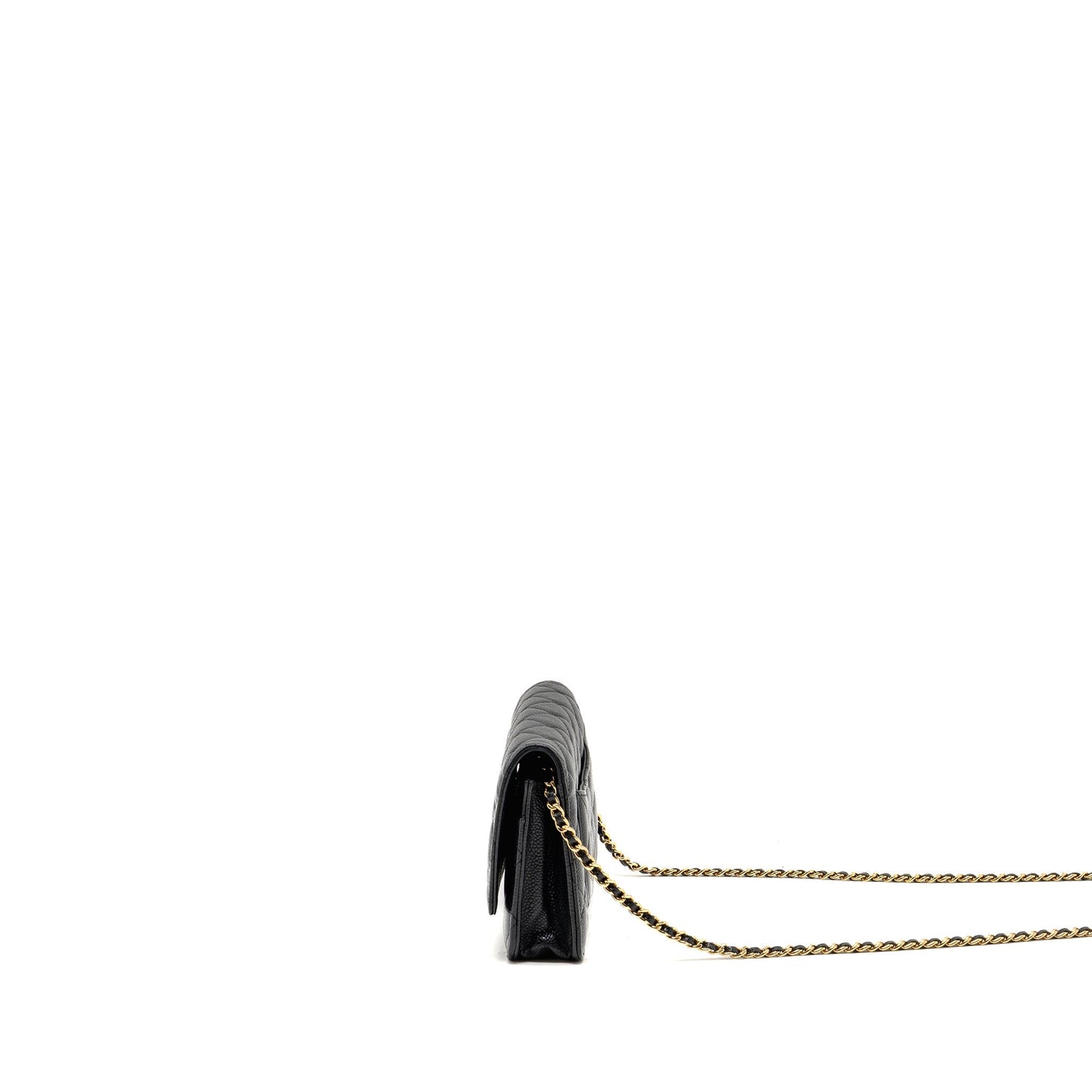 Chanel Classic wallet on chain caviar Black