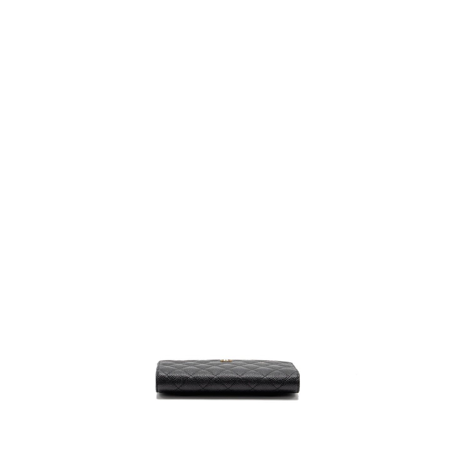 Chanel Compact Long Wallet Caviar Black