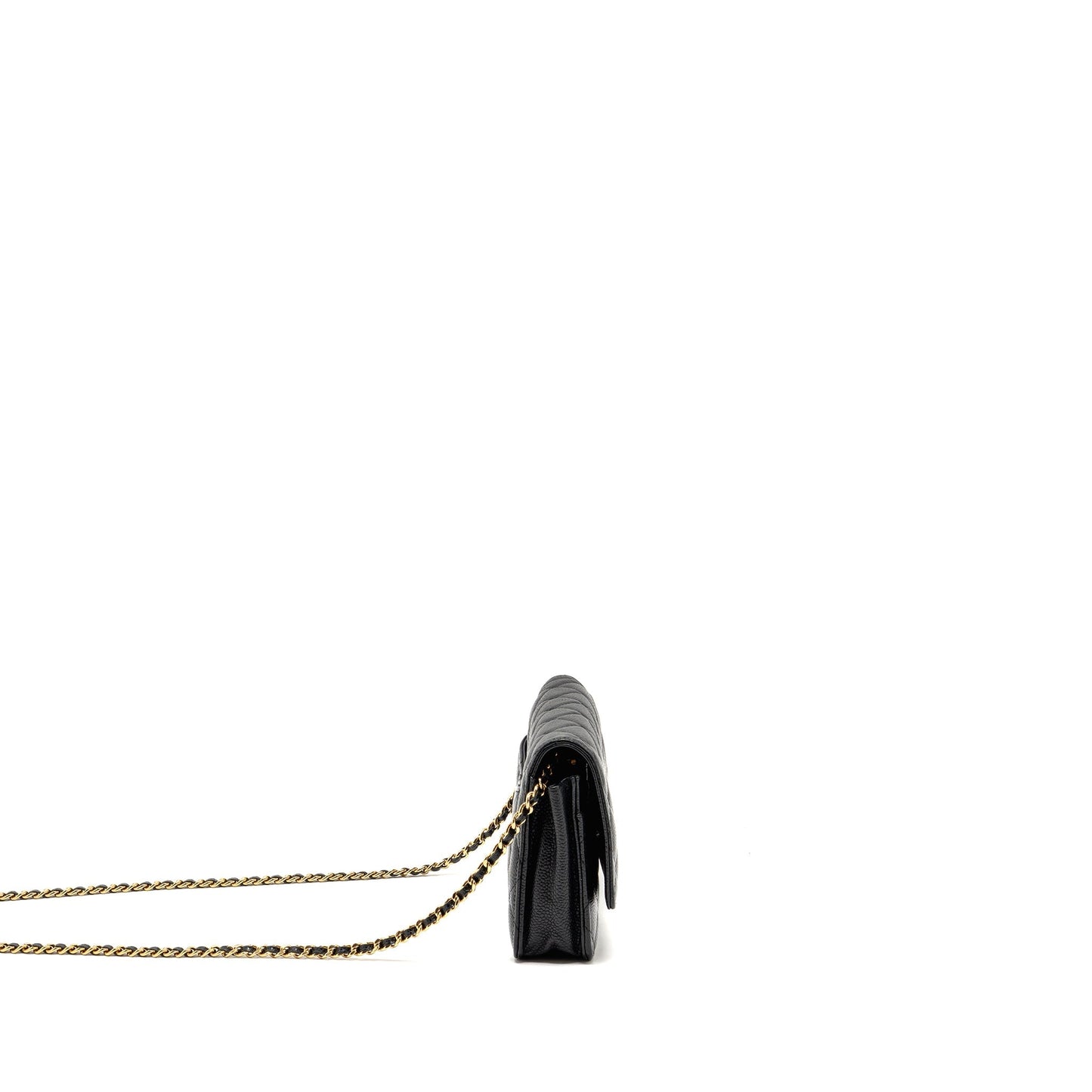 Chanel Classic wallet on chain caviar Black