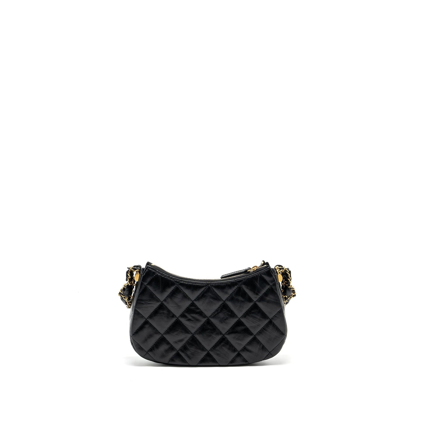 Chanel 23k Hobo Shoulder Bag Calfskin Black  (microchip)