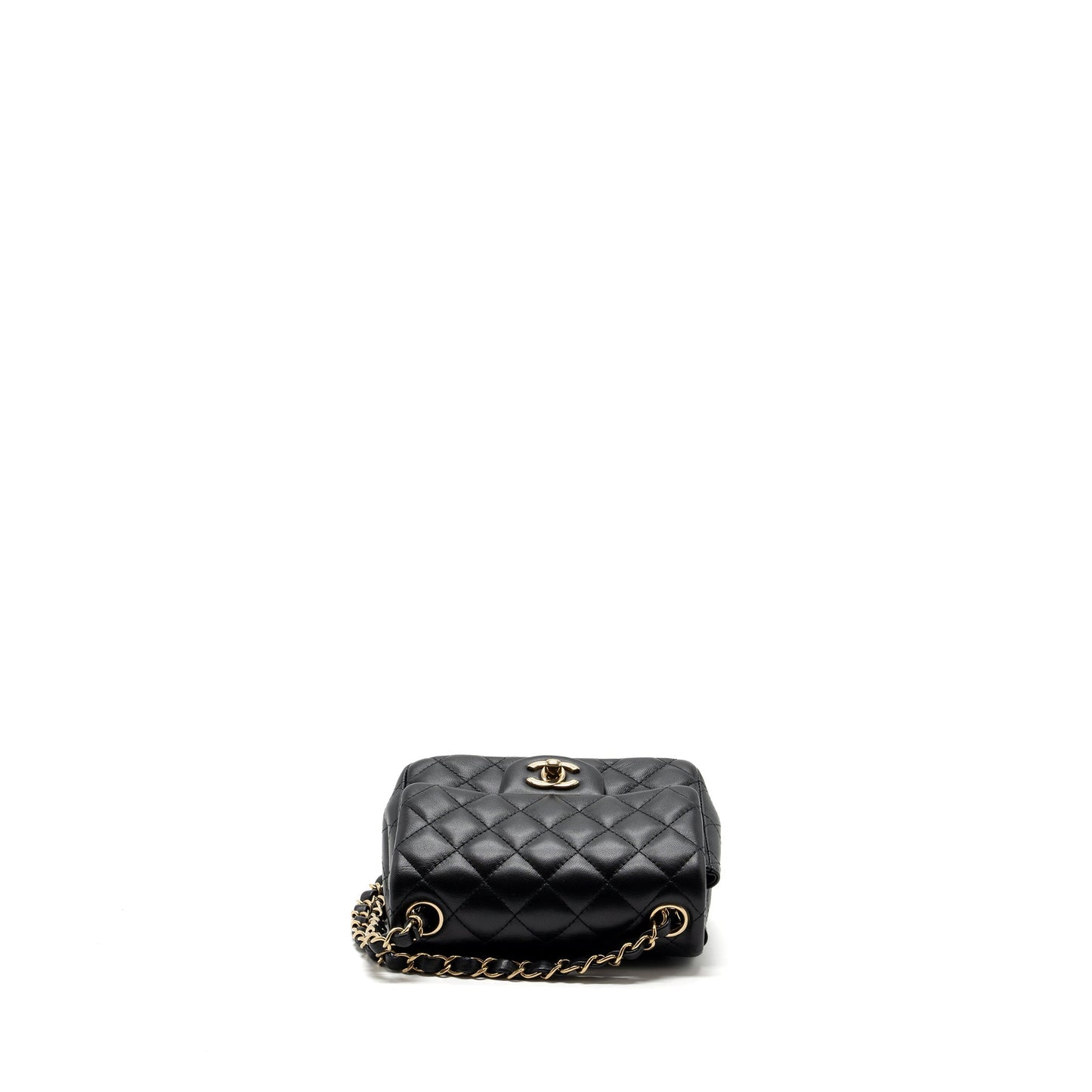Chanel Mini Square Flap Bag Lambskin Black  (Microchip)