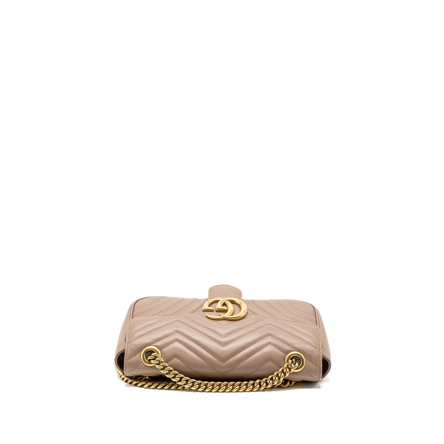 Gucci Small GG Marmont Bag Calfskin Beige Brushed