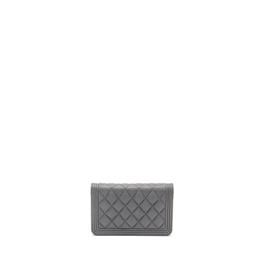 Chanel Boy Wallet on Chain caviar grey L