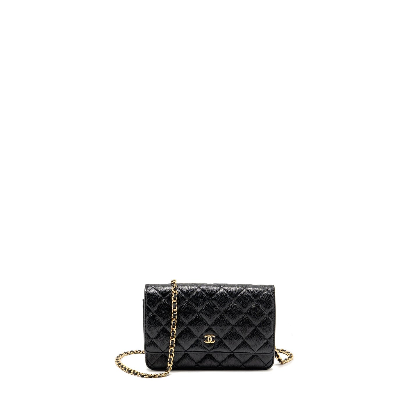 Chanel Classic wallet on chain caviar Black
