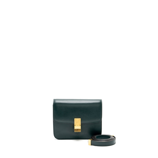Celine Teen classic box Purse calfskin dark green