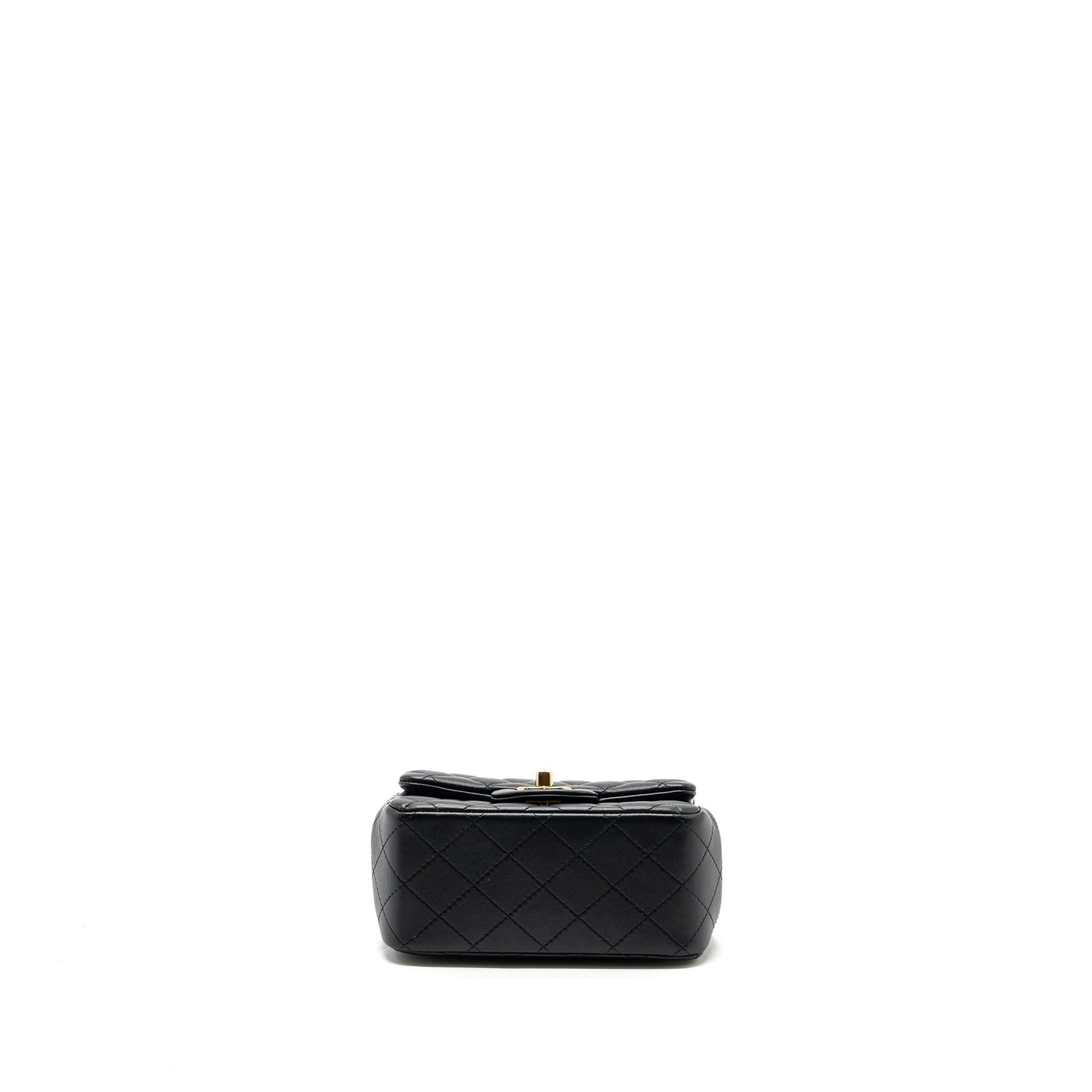 Chanel Mini Square Flap Bag Lambskin Black  (Microchip)