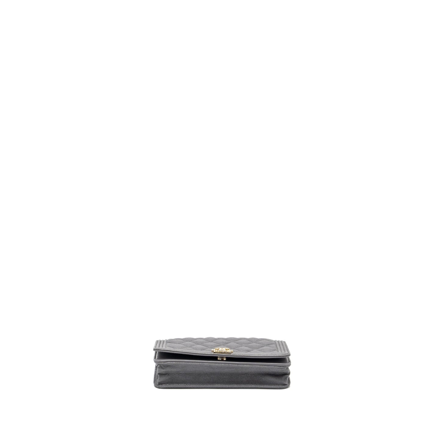 Chanel Boy Wallet on Chain caviar grey L