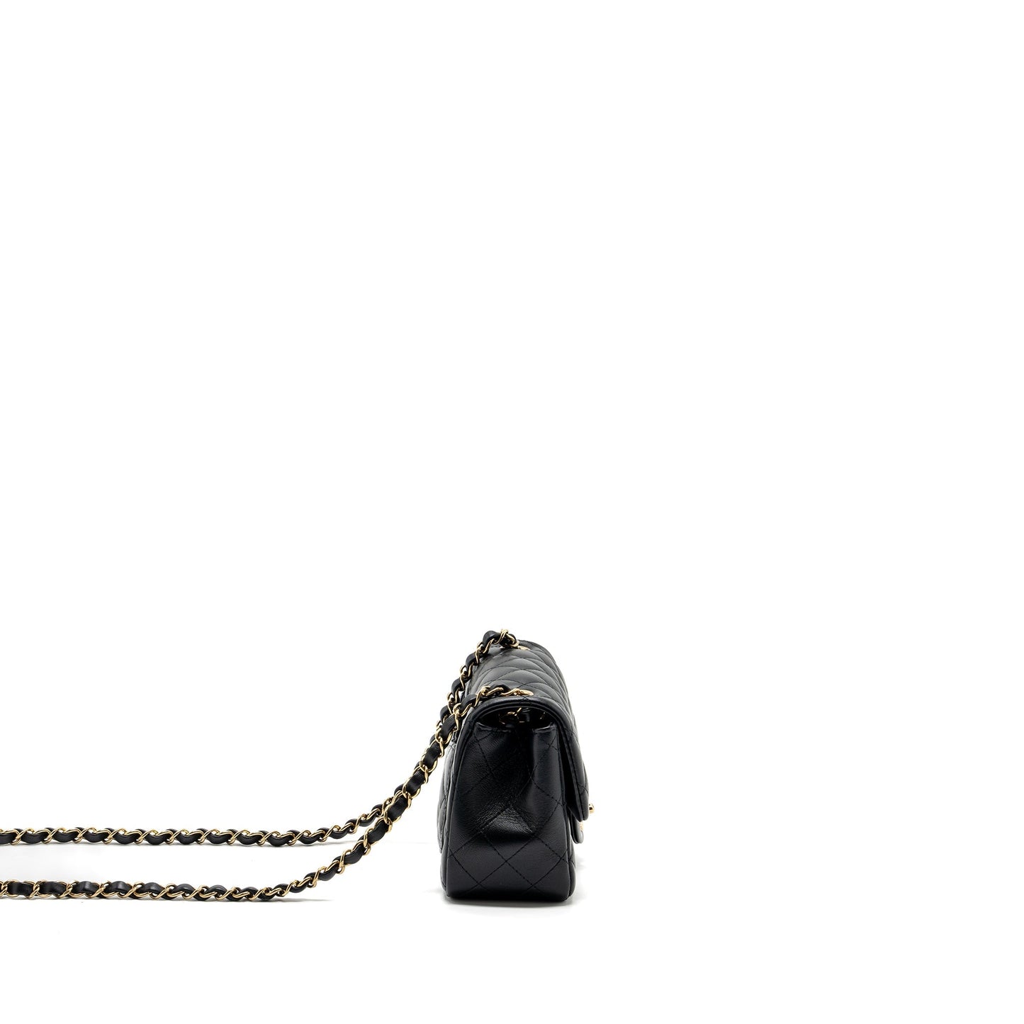 Chanel Mini Square Flap Bag Lambskin Black  (Microchip)