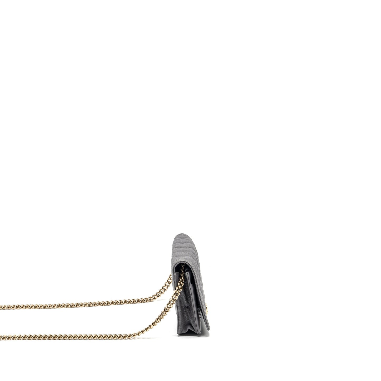 Chanel Boy Wallet on Chain caviar grey L