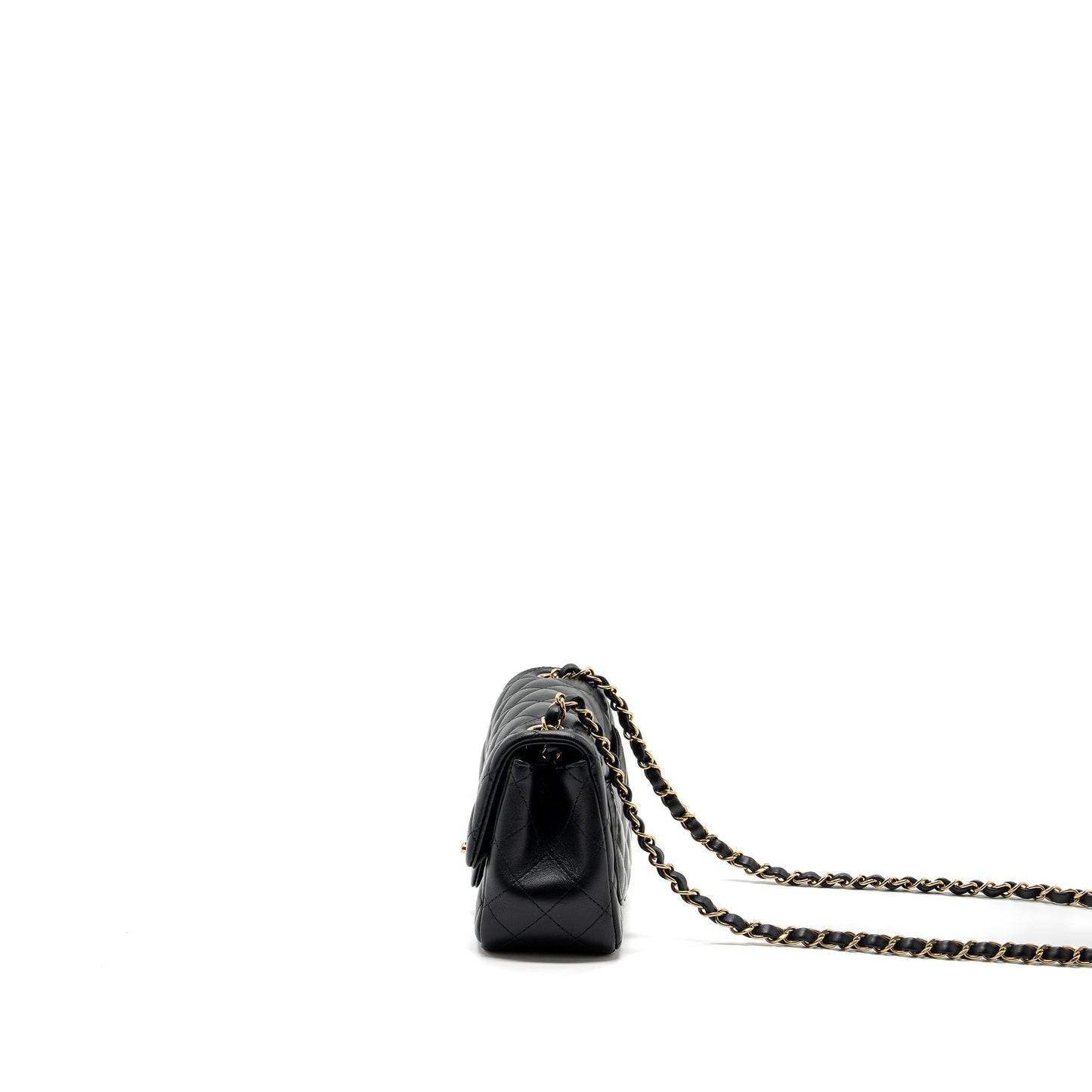 Chanel Mini Square Flap Bag Lambskin Black  (Microchip)