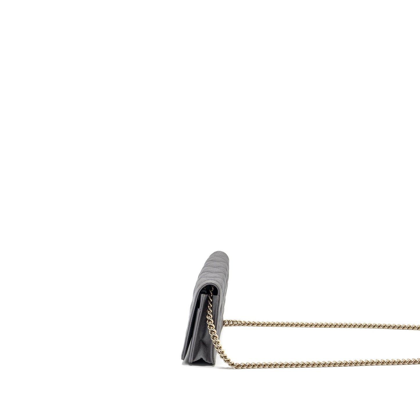 Chanel Boy Wallet on Chain caviar grey L