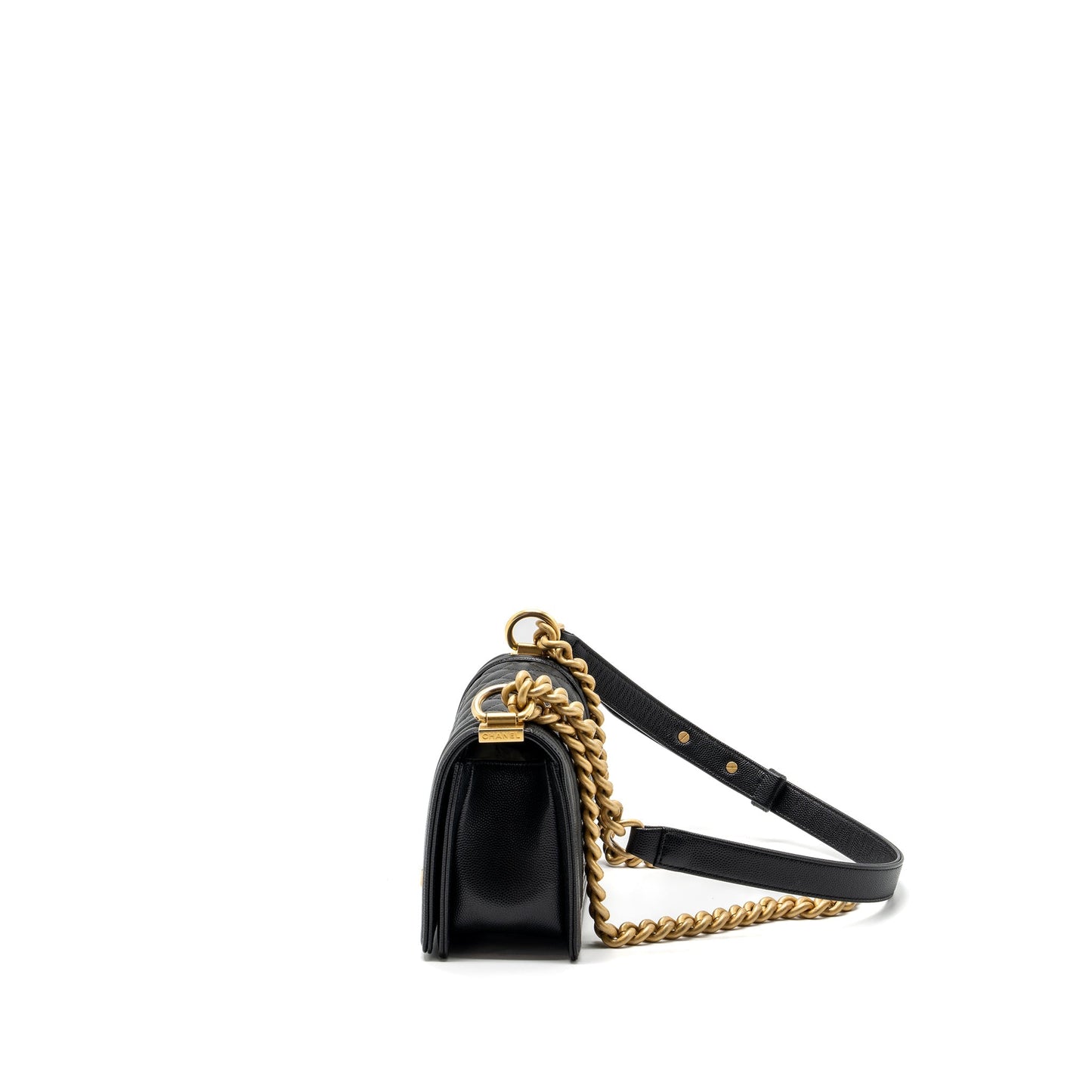 Chanel Small Boy Bag Caviar Black  (Microchip)