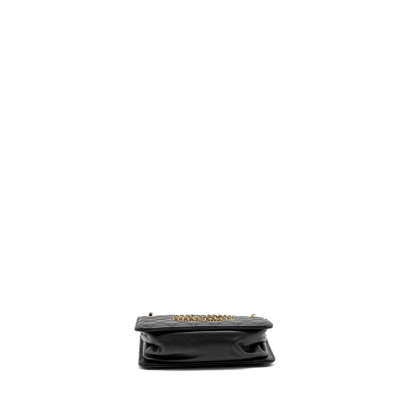 CHANEL Giant CC Logo Mini Tote Bag Lambskin Black