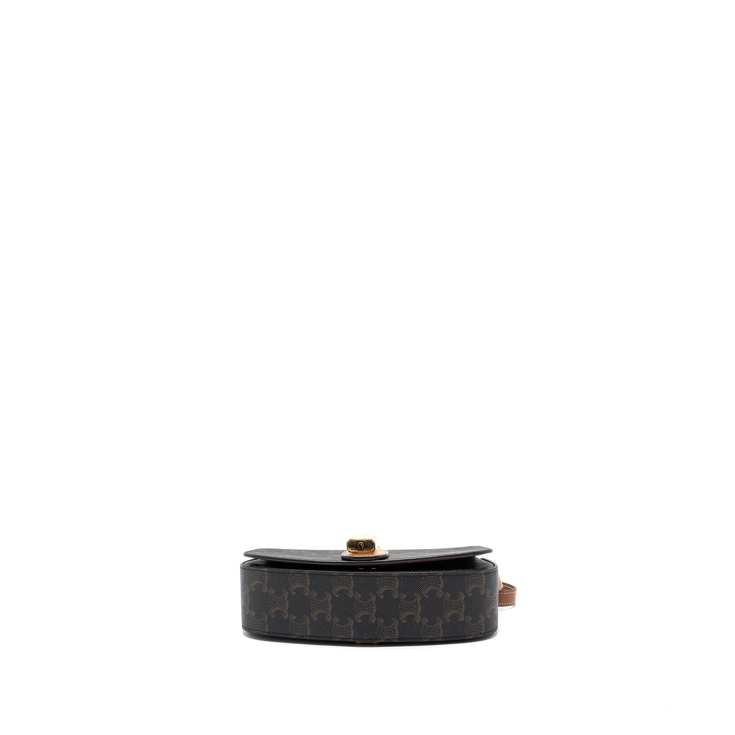 Celine Clutch On Strap Tabou Triomphe Canvas/ Calfskin Tan