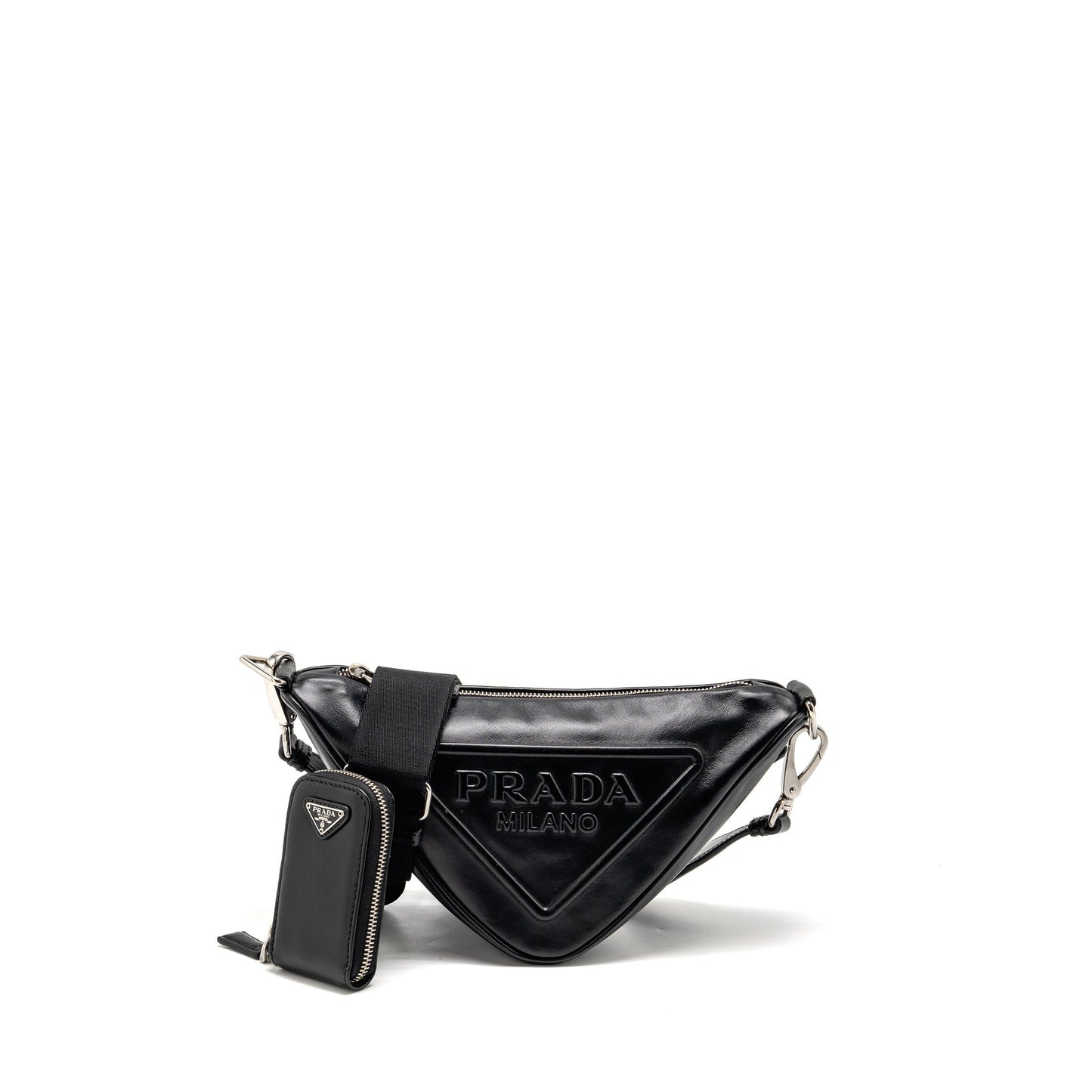 Prada triangle Mini Purse leather black