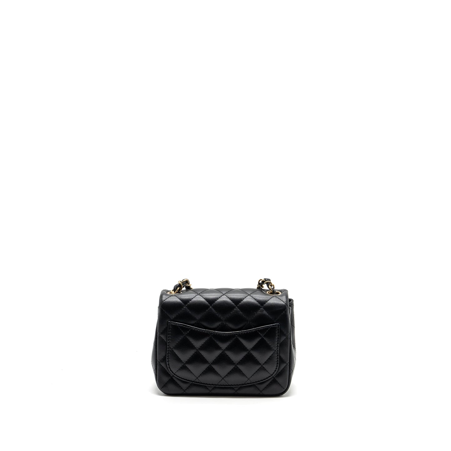 Chanel Mini Square Flap Bag Lambskin Black  (Microchip)