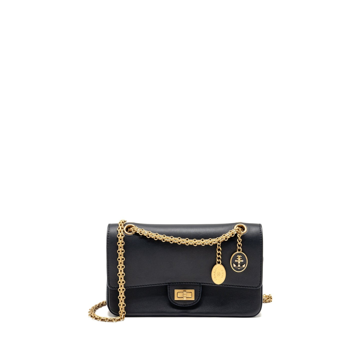 Chanel Detailed Charms Limited Edition 2.55 Reissue Bag Calfskin Dark Navy
