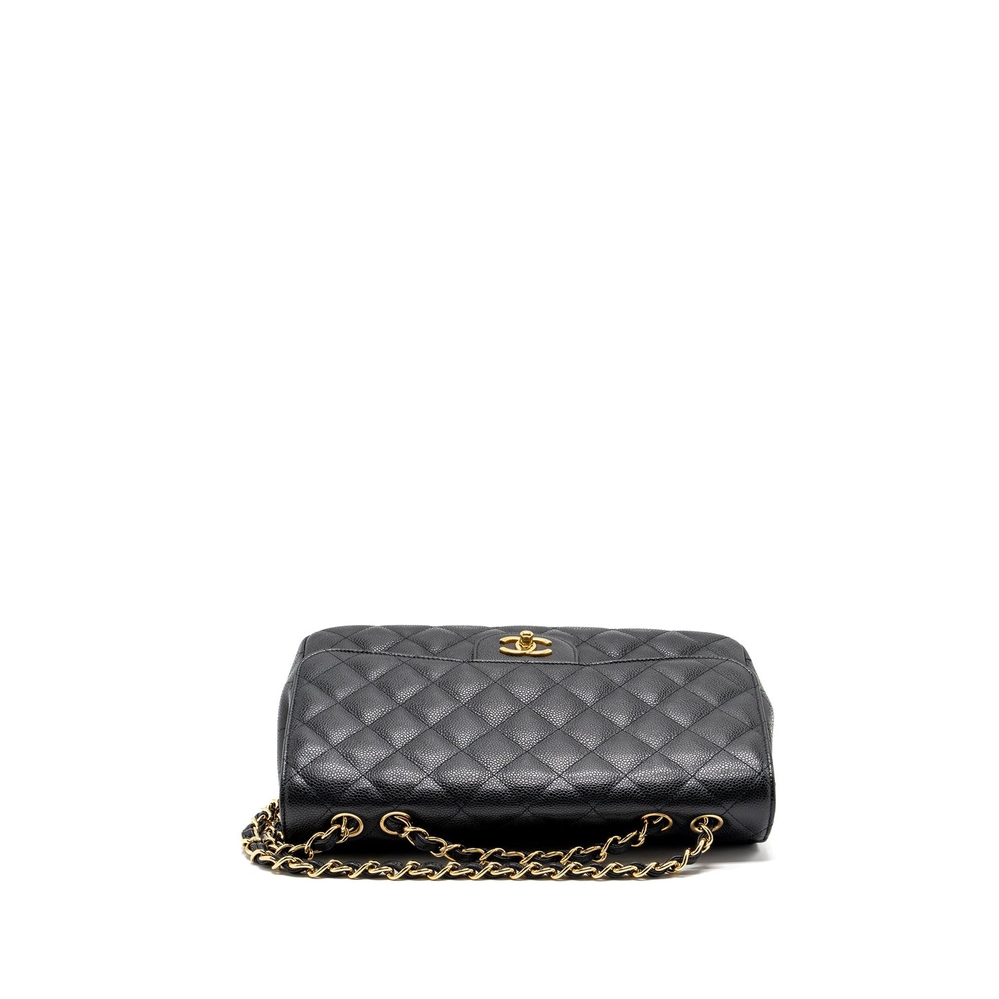 Chanel classic jumbo single flap bag caviar black
