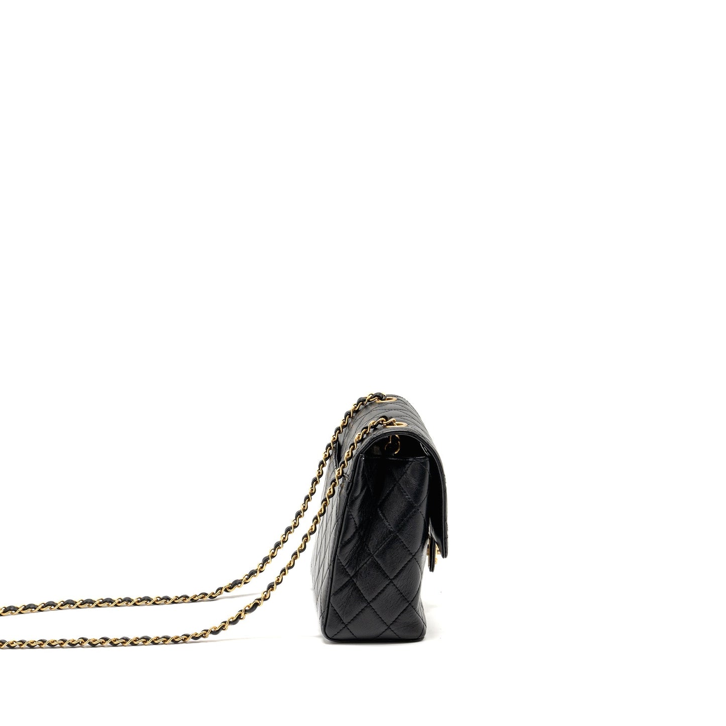 Chanel Retro Classic New Square Large Flap Bag Goatskin Black  (Microchip)