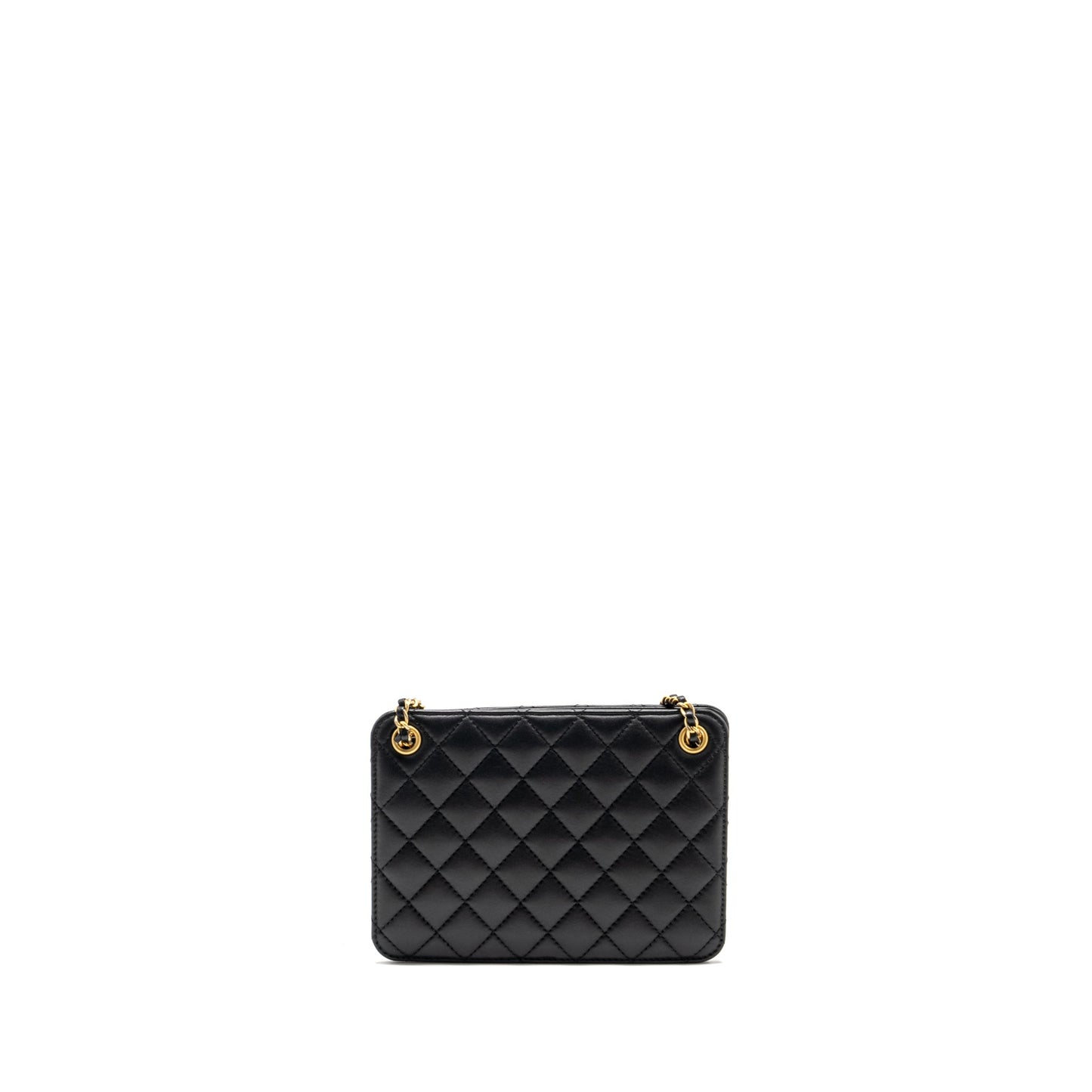 CHANEL Giant CC Logo Mini Tote Bag Lambskin Black