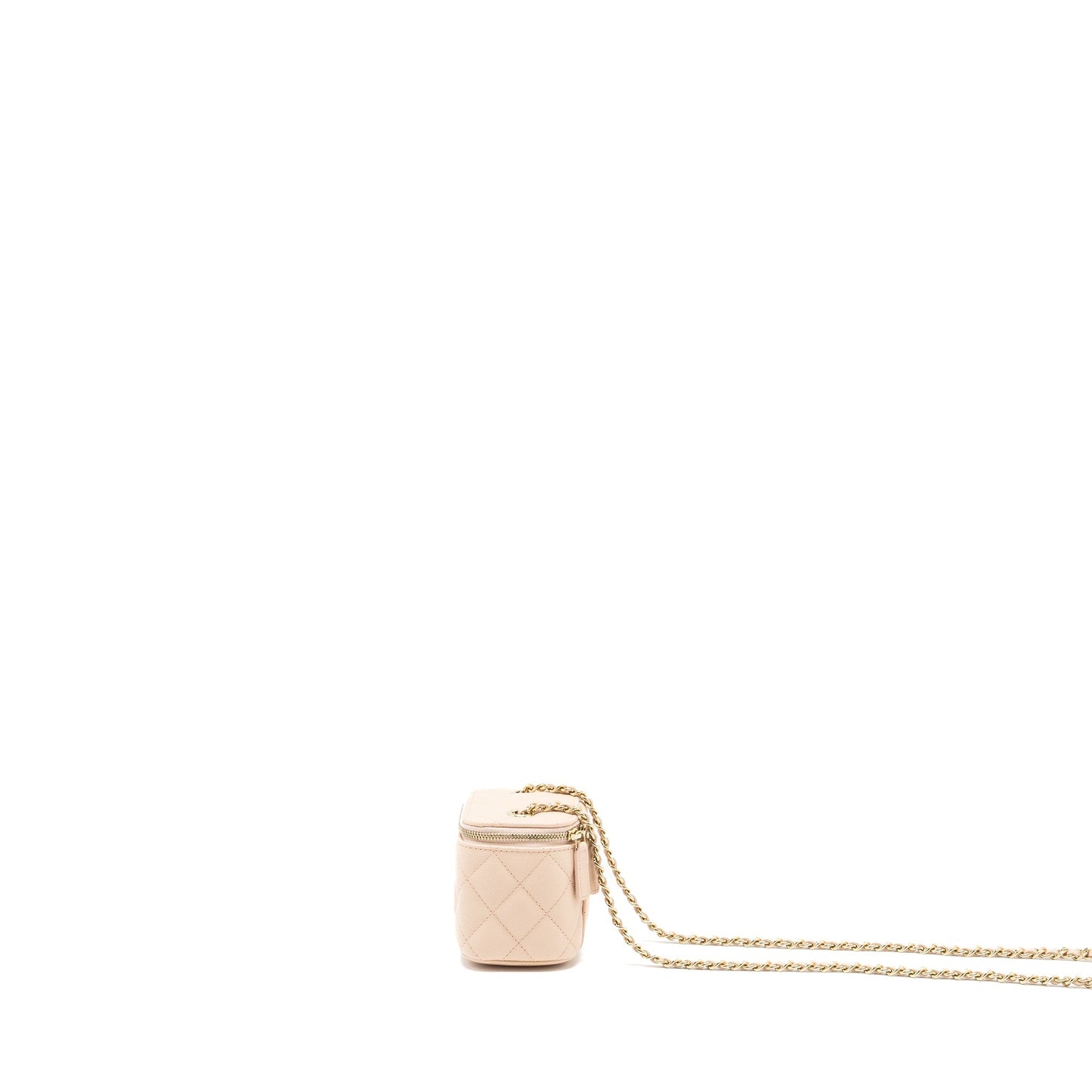 Chanel Mini Vanity Case Caviar Light Beige L