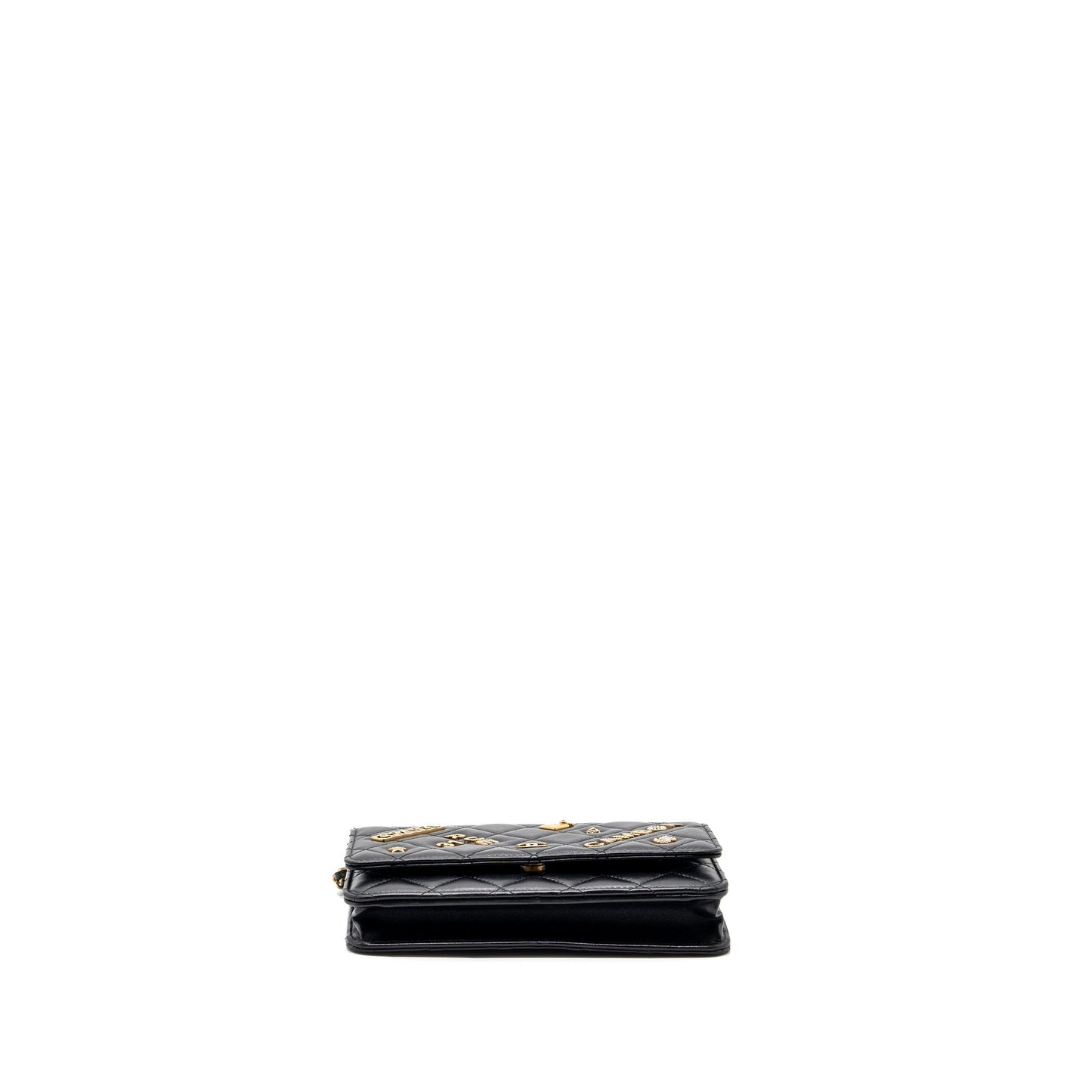 Chanel Classic Wallet On Chain With Charms Lambskin Black