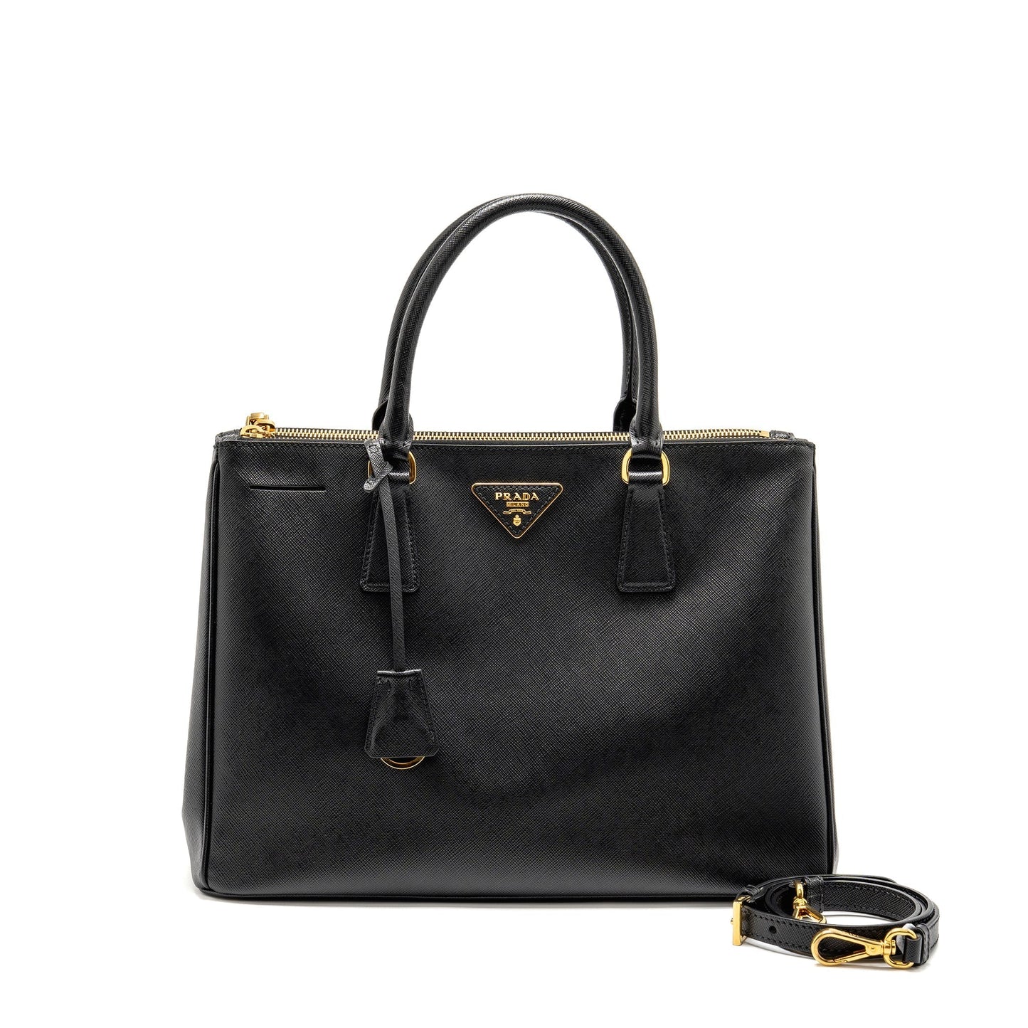 Prada Large Saffiano Tote Purse Leather Black
