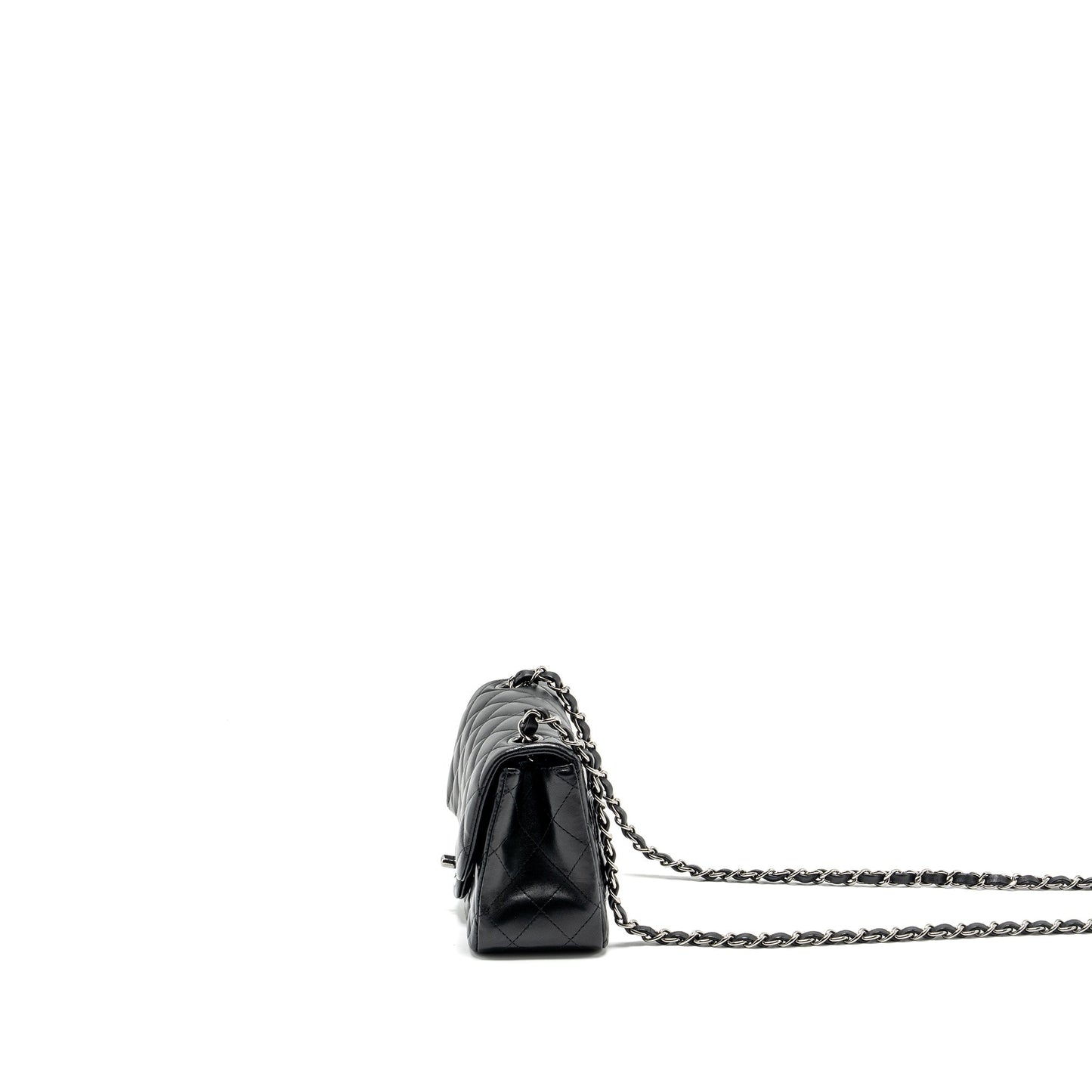 Chanel mini square Flap bag lambskin black