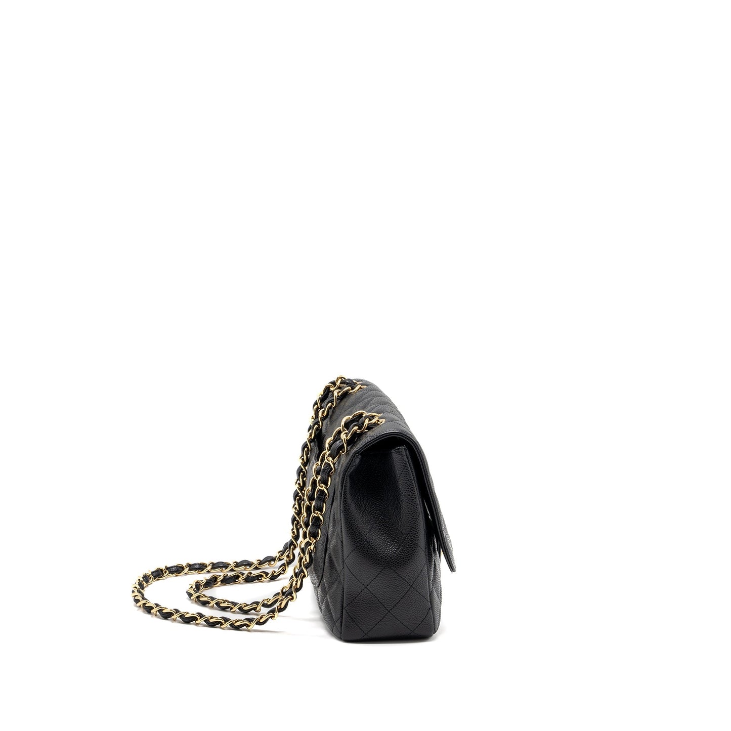 Chanel classic jumbo single flap bag caviar black