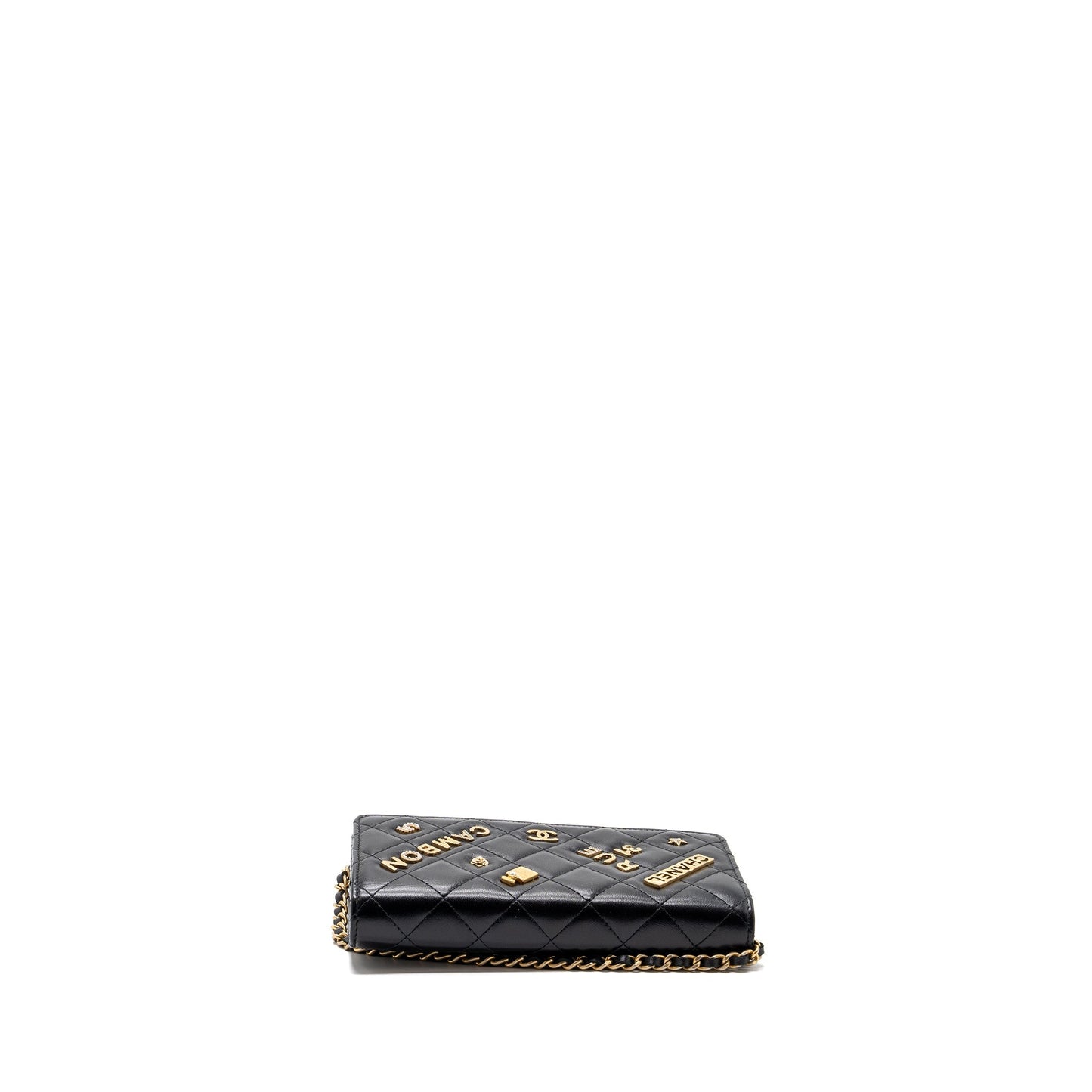 Chanel Classic Wallet On Chain With Charms Lambskin Black