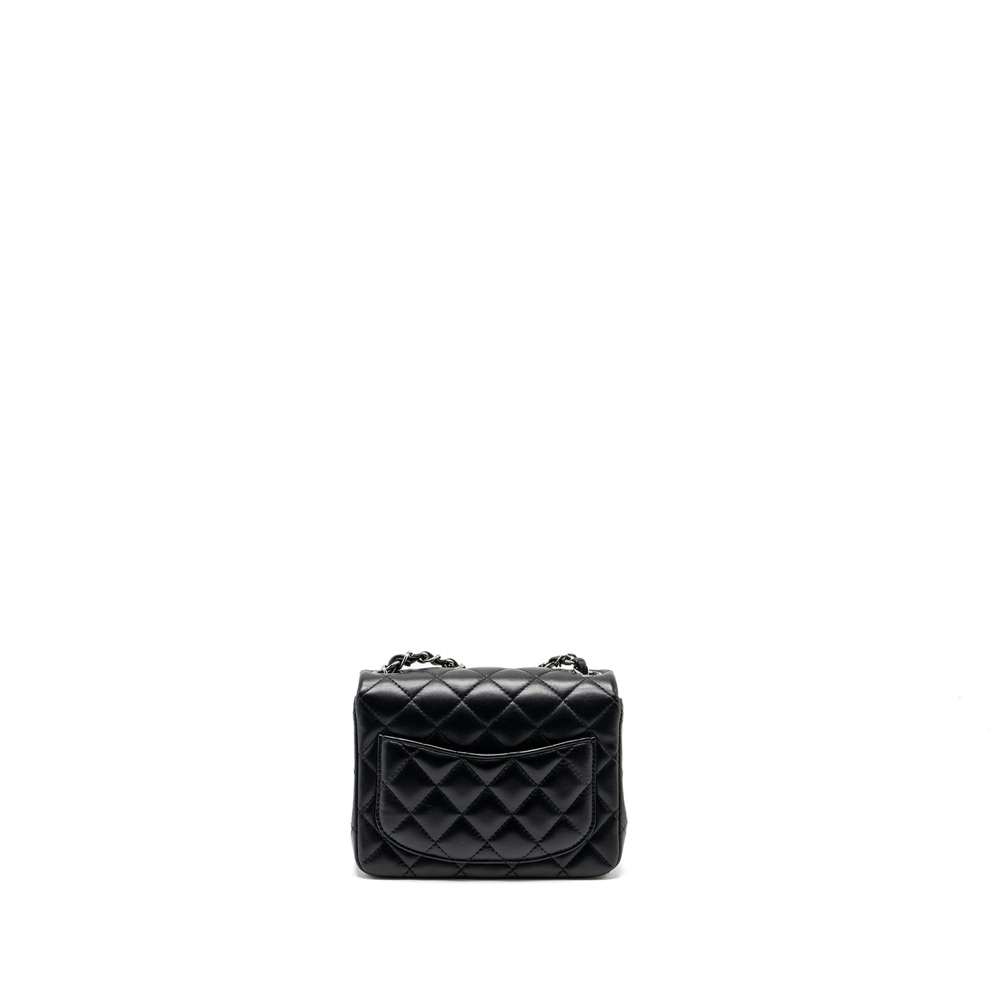 Chanel mini square Flap bag lambskin black