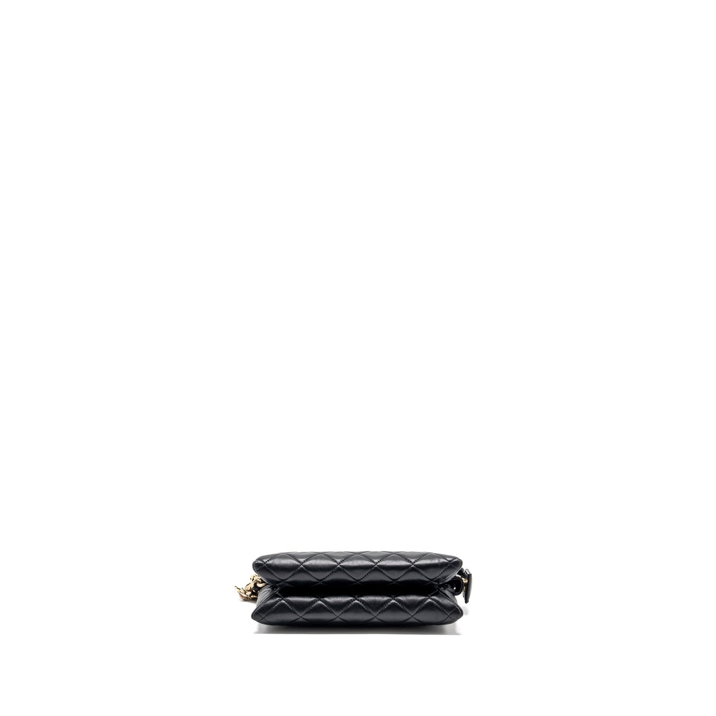 Chanel Coco Charms Quilted Pouch Bag Lambskin Black